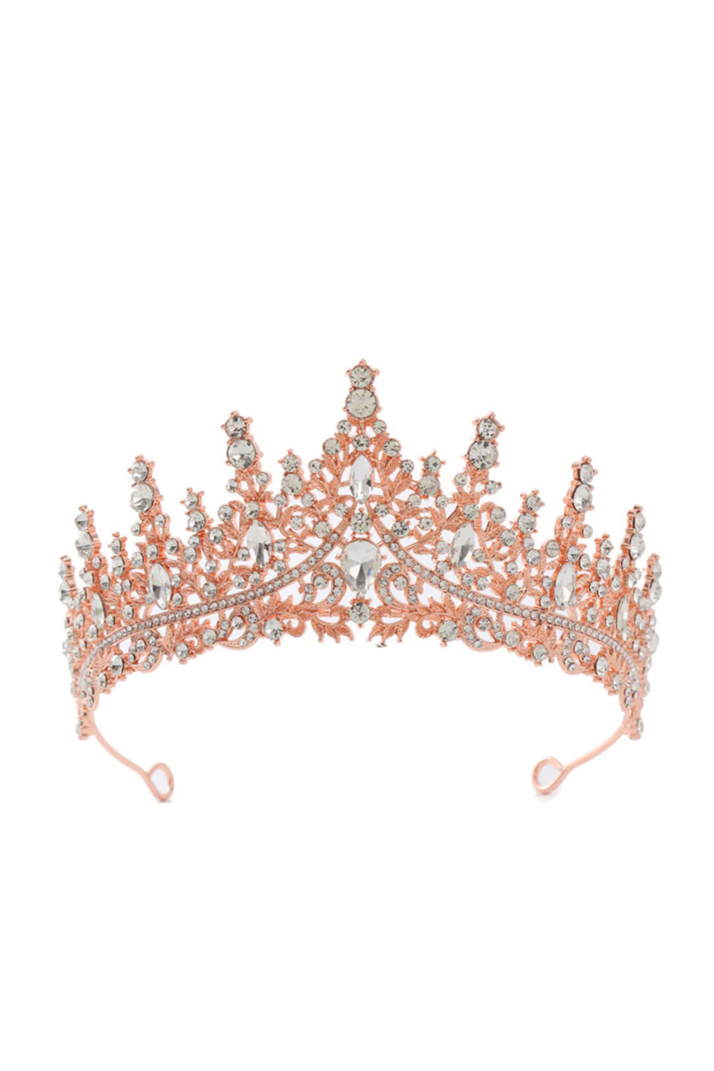 Silver White Crystal Prom Queen Pageant Crown Tiara with Rhinestones - Image 5