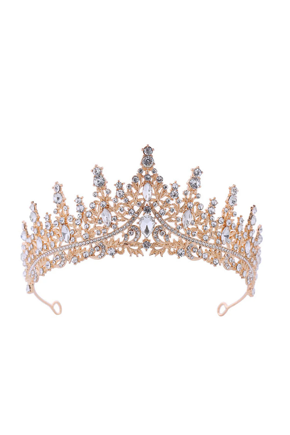 Silver White Crystal Prom Queen Pageant Crown Tiara with Rhinestones - Image 6