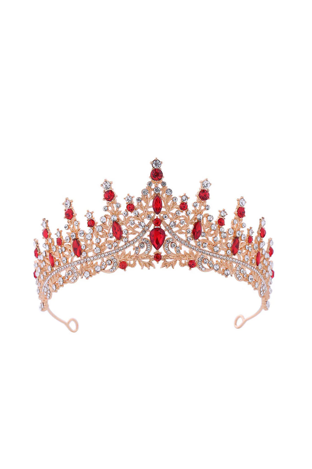 Silver White Crystal Prom Queen Pageant Crown Tiara with Rhinestones - Image 7