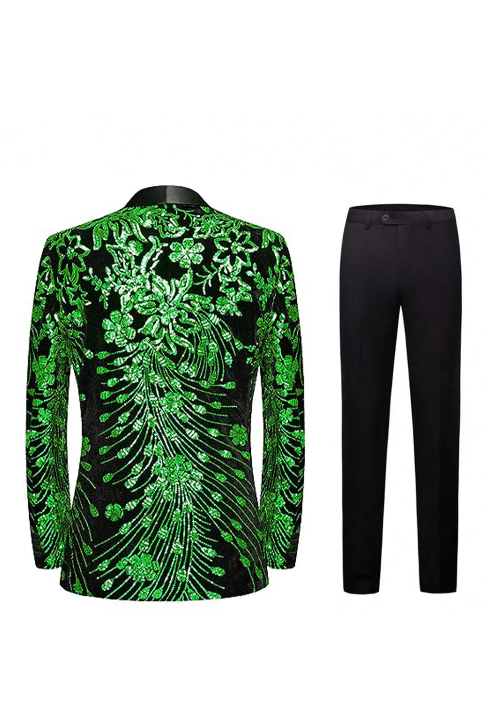 Gold Sequin One Button Shawl Lapel 2-piece Men's Prom Suits - Image 5