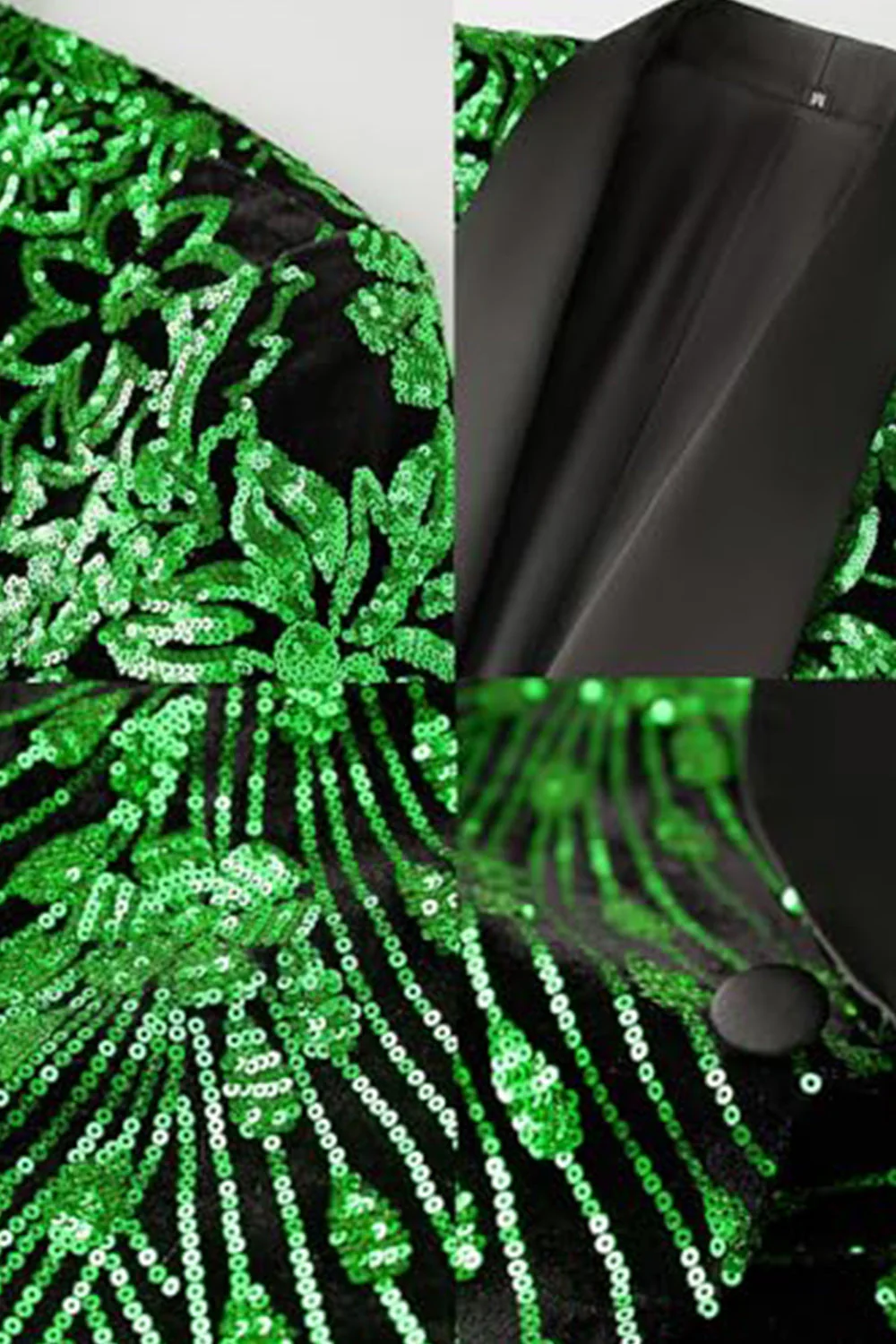 Gold Sequin One Button Shawl Lapel 2-piece Men's Prom Suits - Image 6