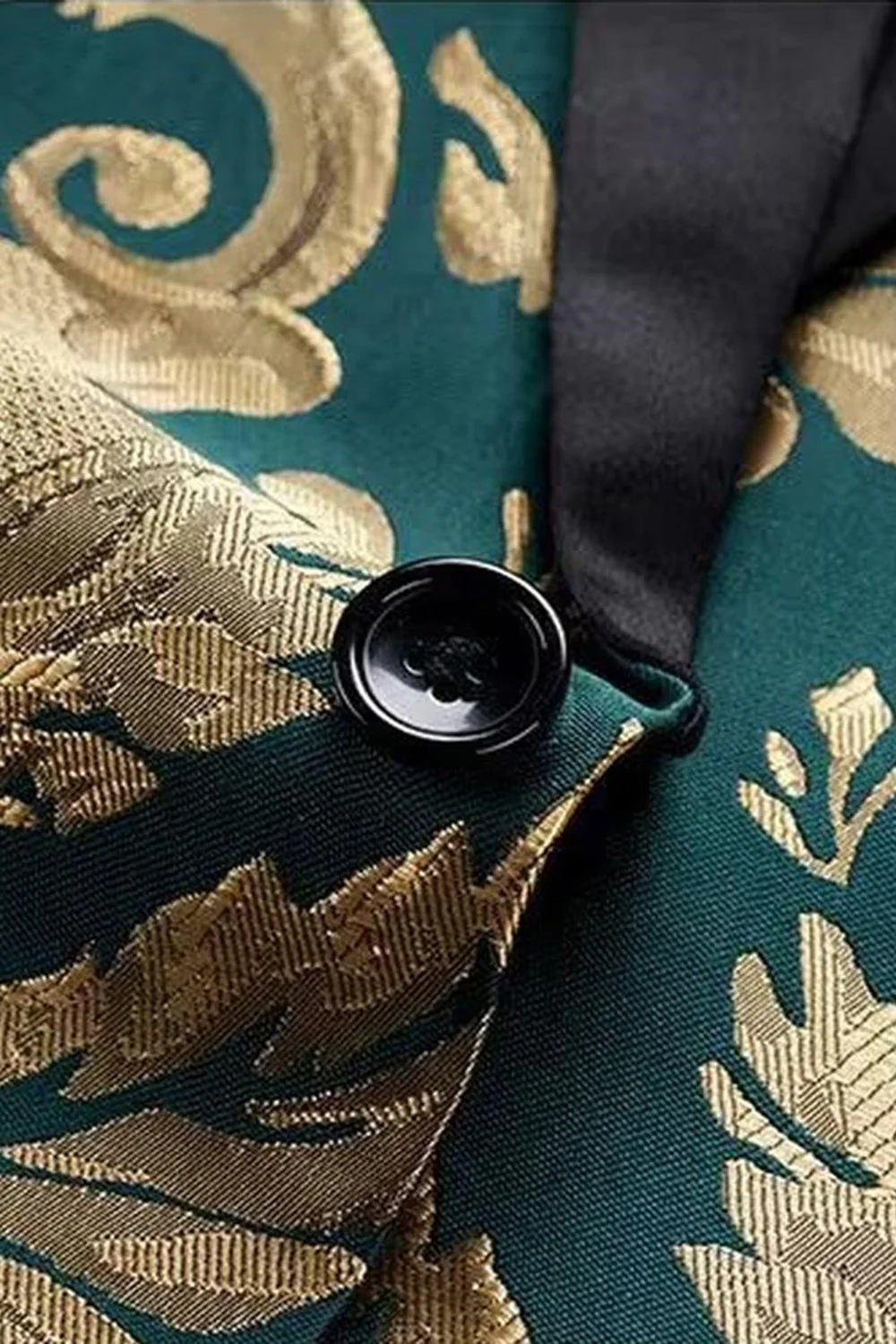 Green Jacquard 2 Pieces Shawl Lapel Men's Prom Suits - Image 6