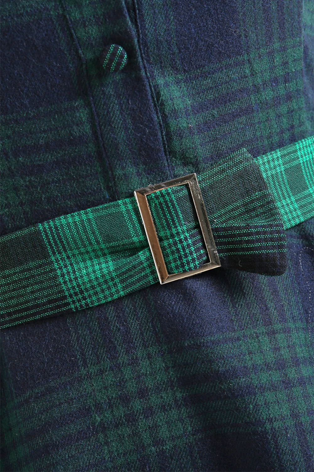 Green Plaid 1950s Tartan Dress - Image 4
