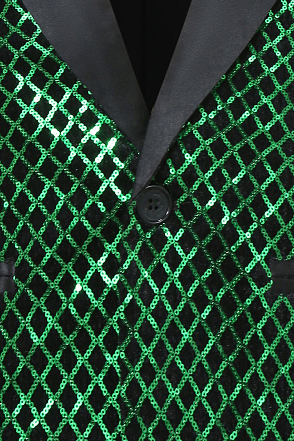 Green Sequin Shawl Lapel Men's Prom Blazer - Image 5