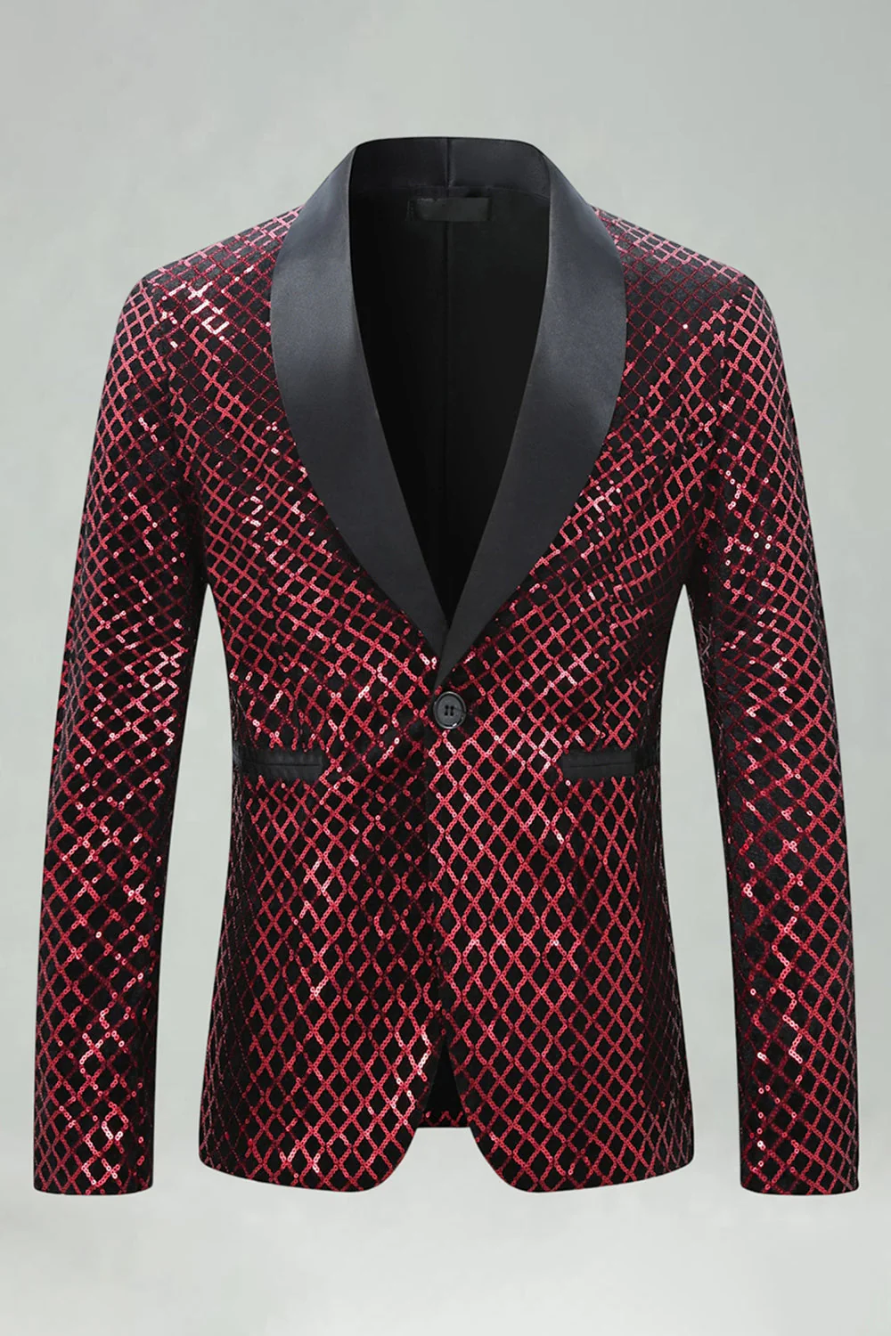 Green Sequin Shawl Lapel Men's Prom Blazer - Image 8