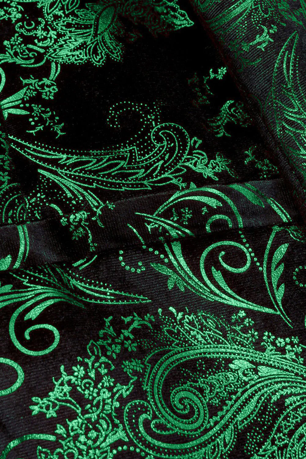 Green Shawl Lapel One Button Jacquard Men's Prom Blazer - Image 4