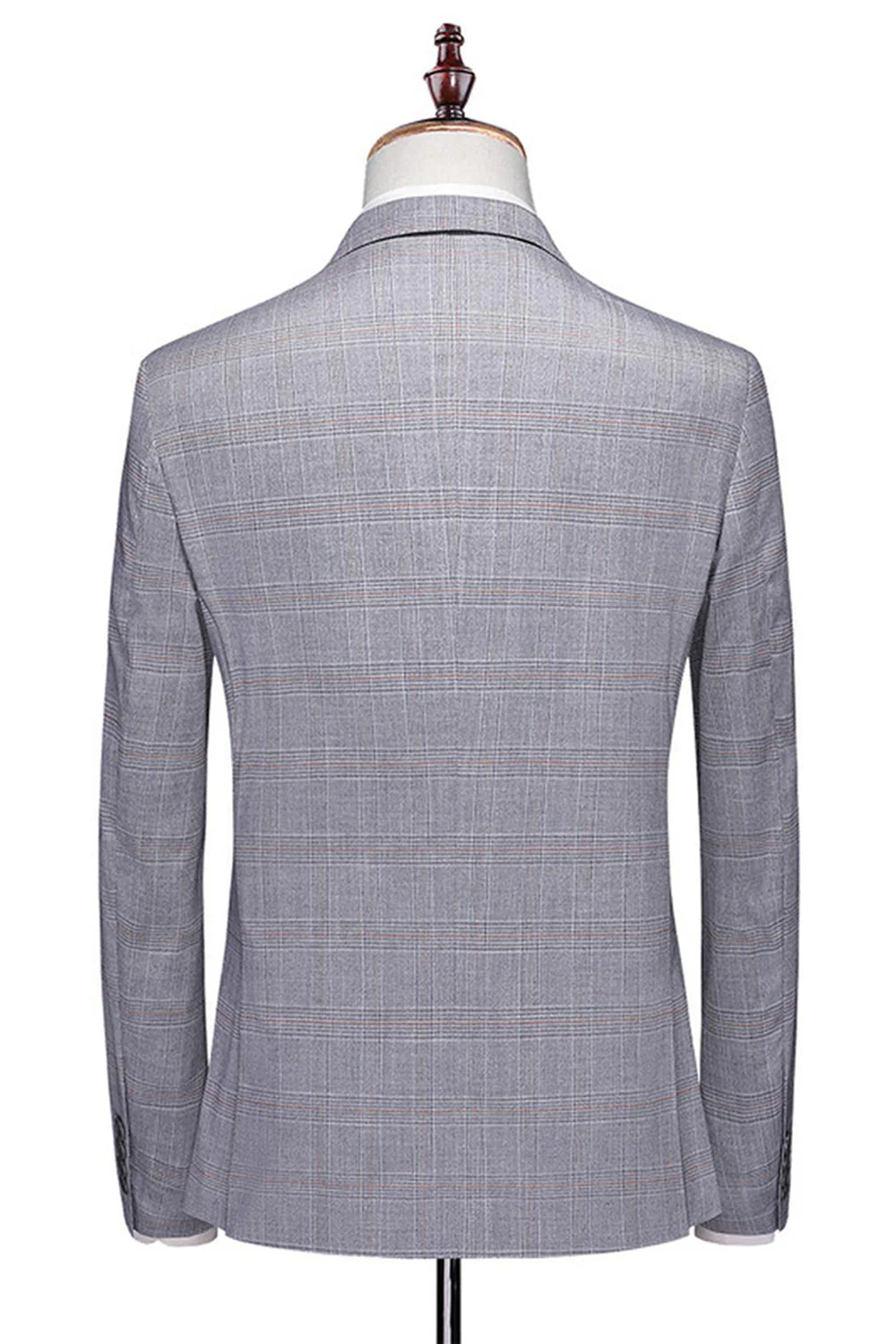 Grey 3 Piece Notched Lapel Single Breasted Men Suits - Image 2