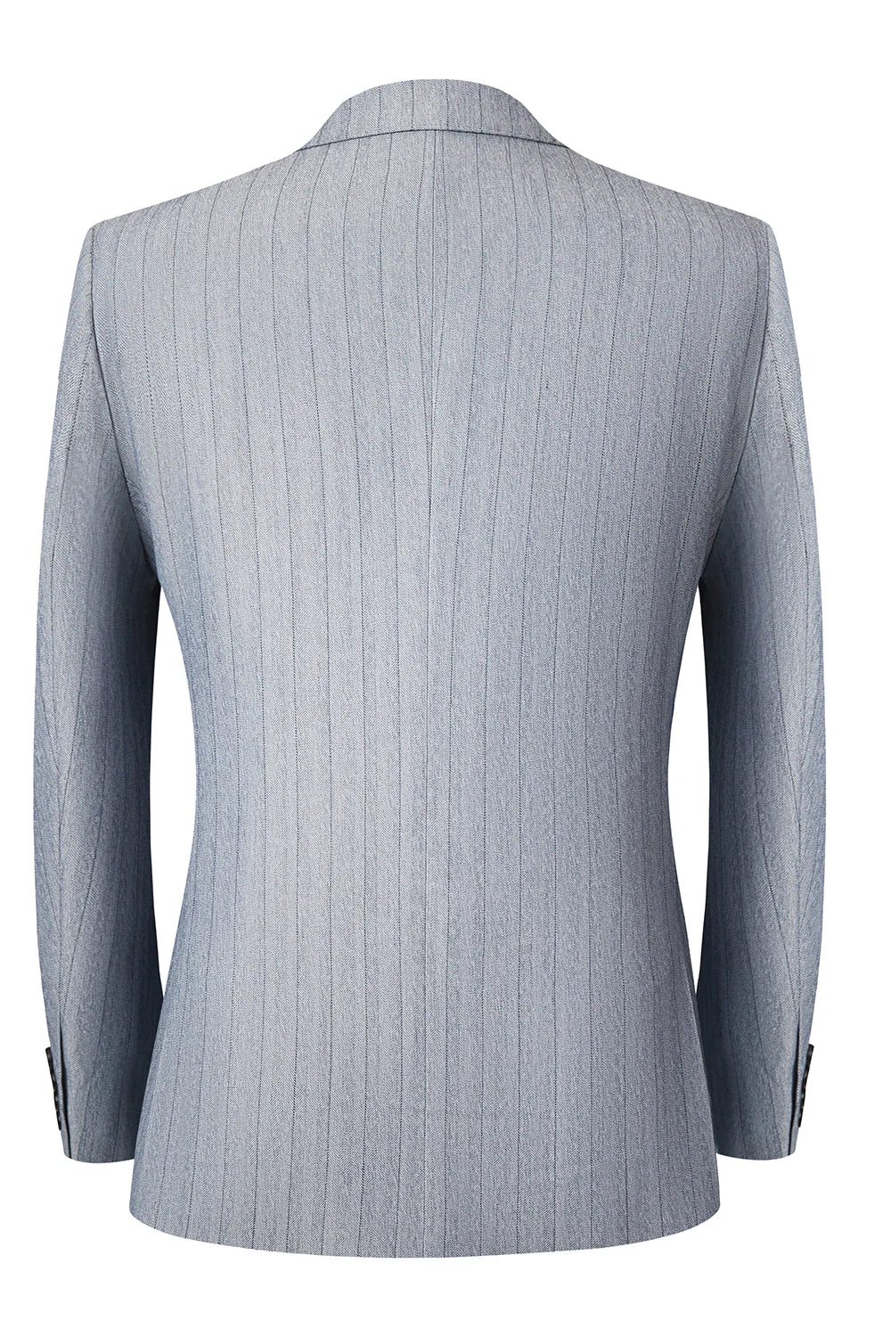 Grey 3 Pieces Peak Lapel Men's Suits - Image 3