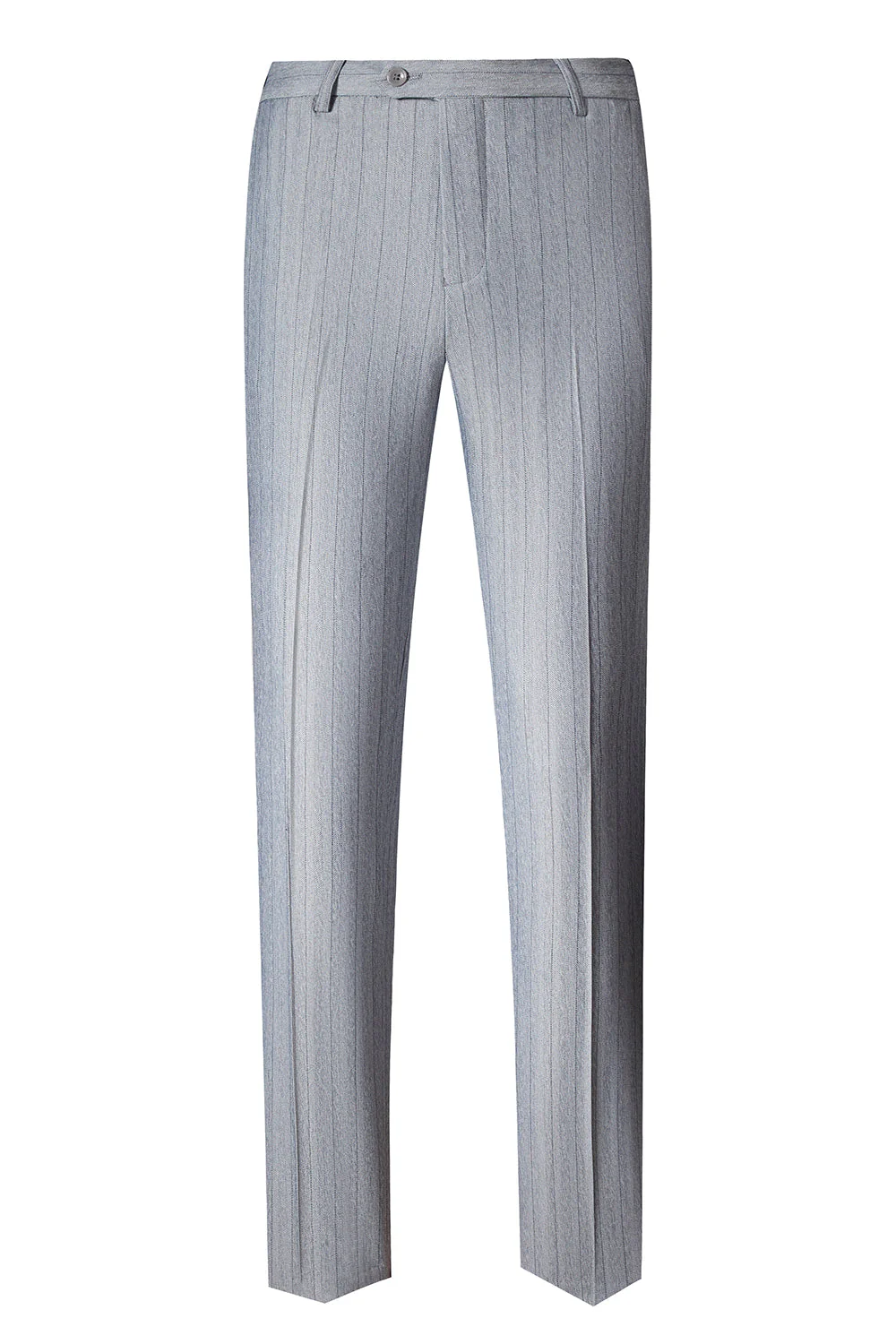 Grey 3 Pieces Peak Lapel Men's Suits - Image 6