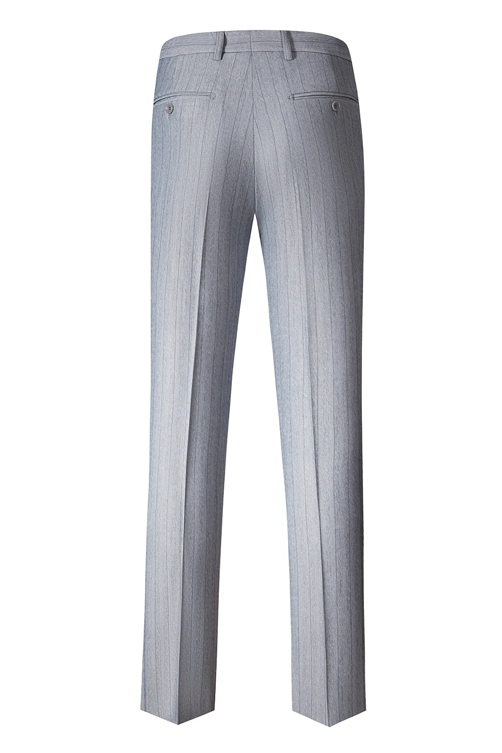 Grey 3 Pieces Peak Lapel Men's Suits - Image 7