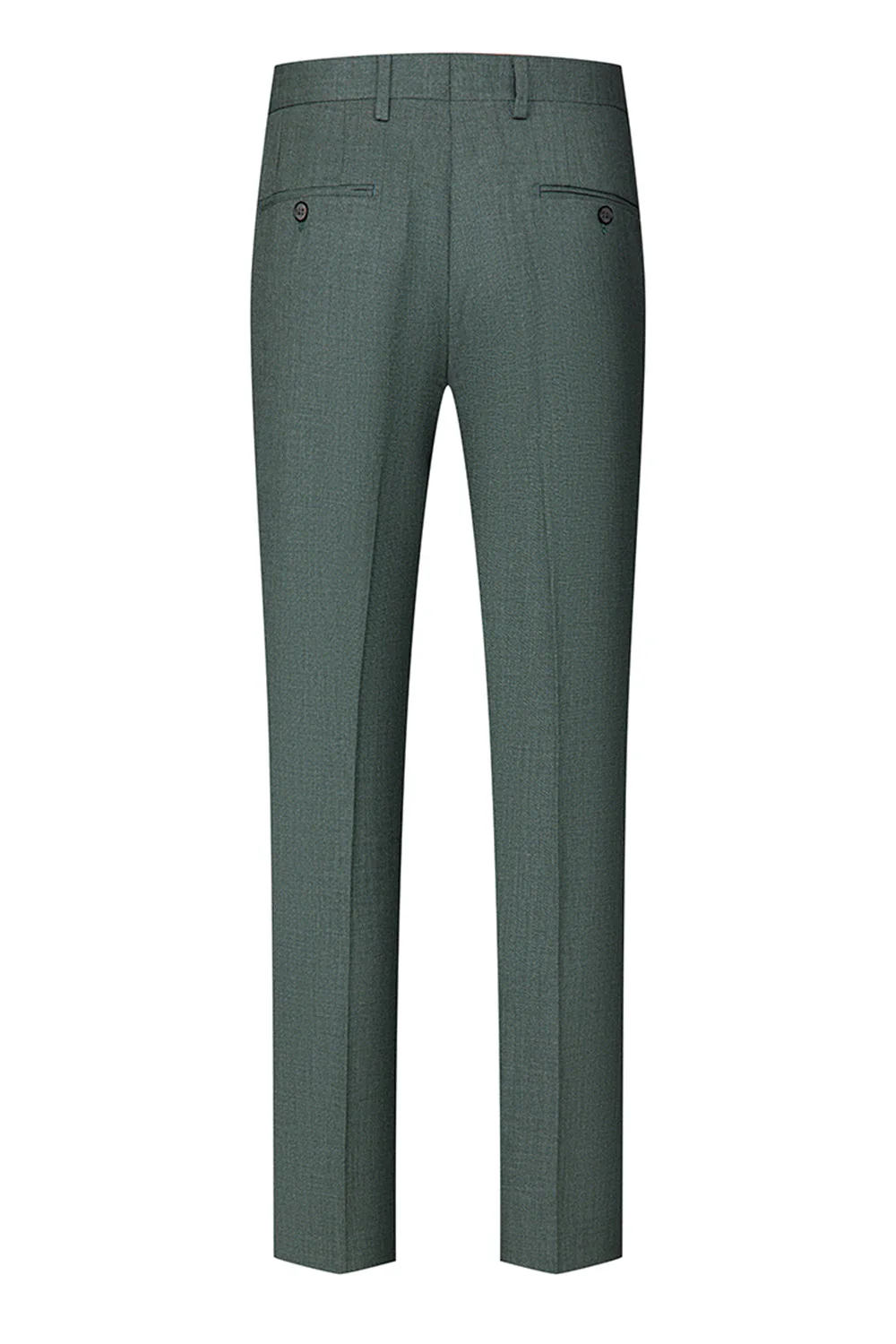 Grey Green 2 Piece Double Breasted Peak Lapel Men's Formal Suits - Image 5