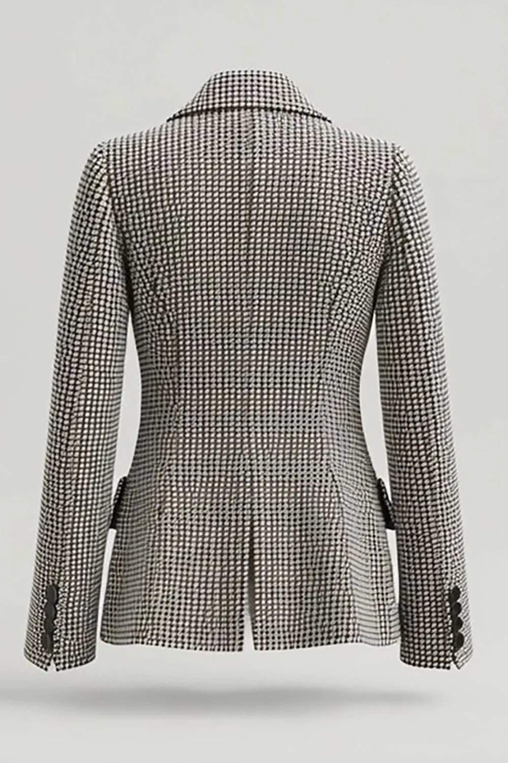 Grey Notched Lapel Slim Fit Women's Formal Blazer - Image 2