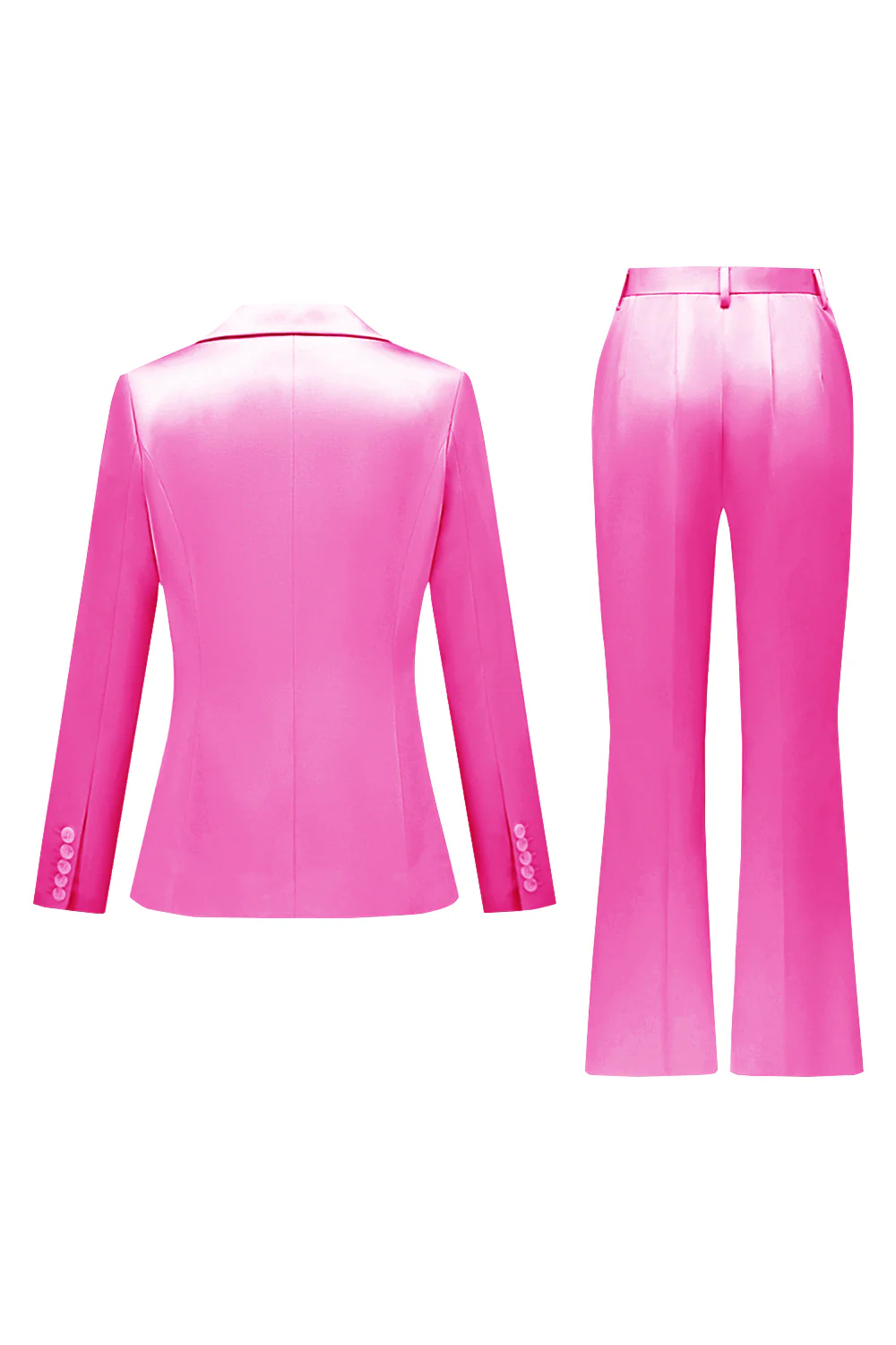 Grey Pink Peak Lapel Satin Slim Fit Women Suits - Image 10