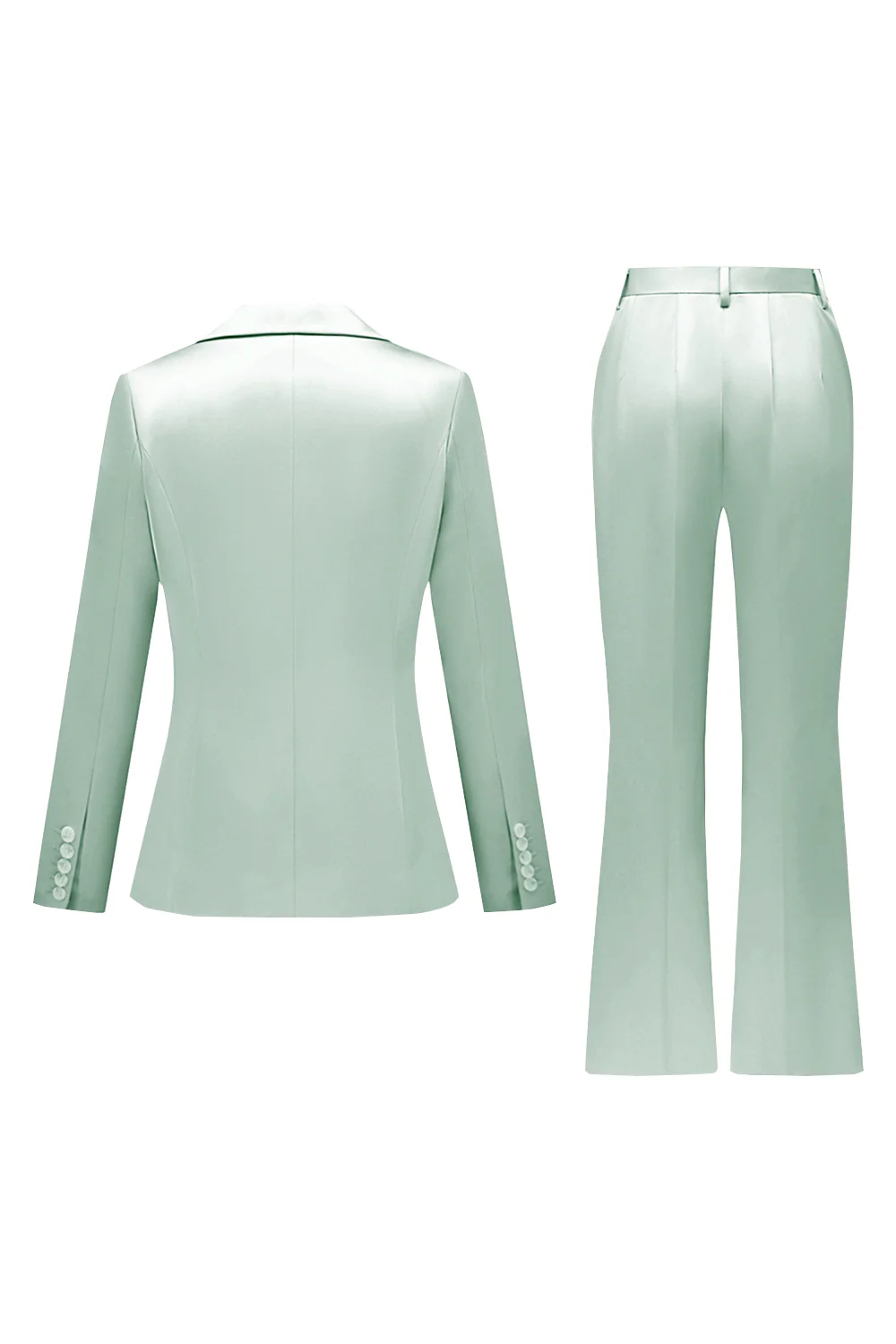 Grey Pink Peak Lapel Satin Slim Fit Women Suits - Image 16