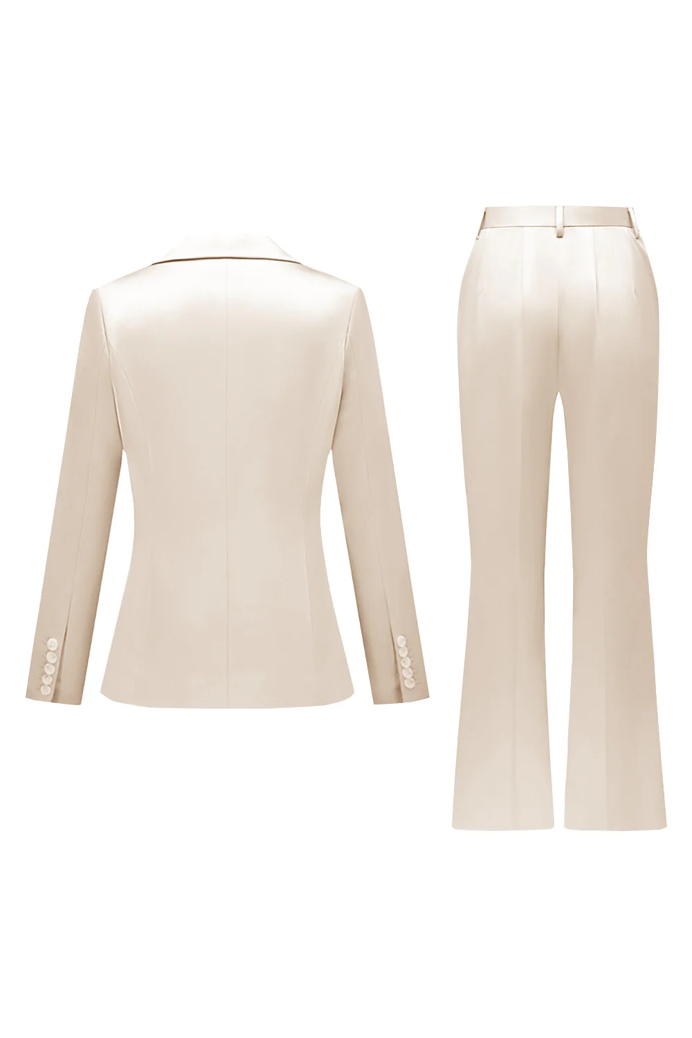 Grey Pink Peak Lapel Satin Slim Fit Women Suits - Image 18