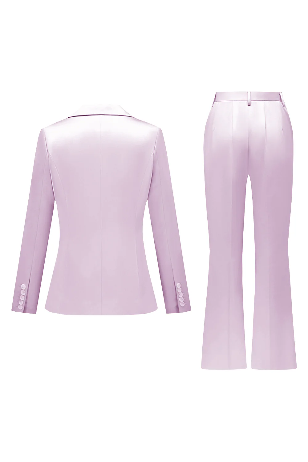 Grey Pink Peak Lapel Satin Slim Fit Women Suits - Image 20