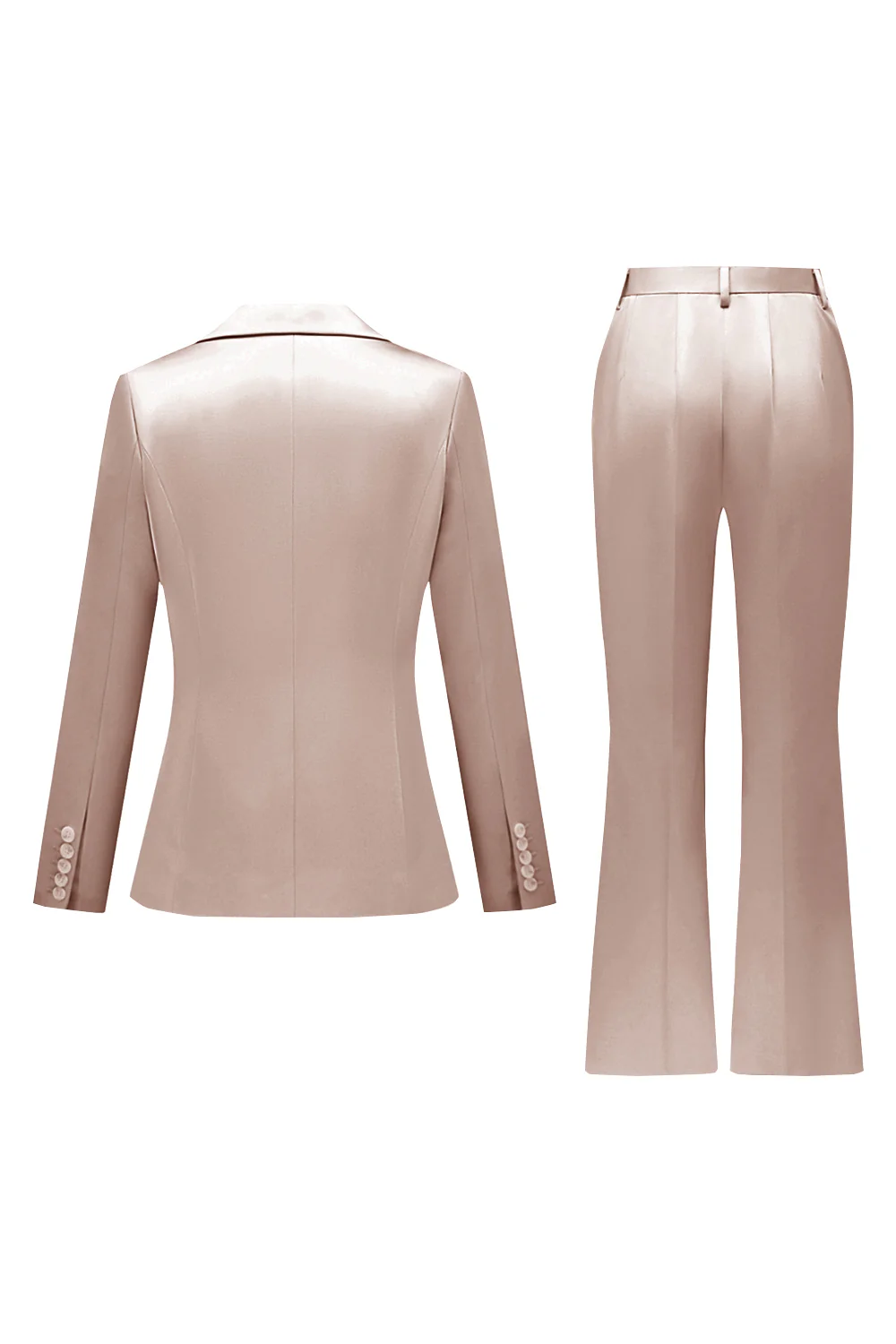 Grey Pink Peak Lapel Satin Slim Fit Women Suits - Image 26
