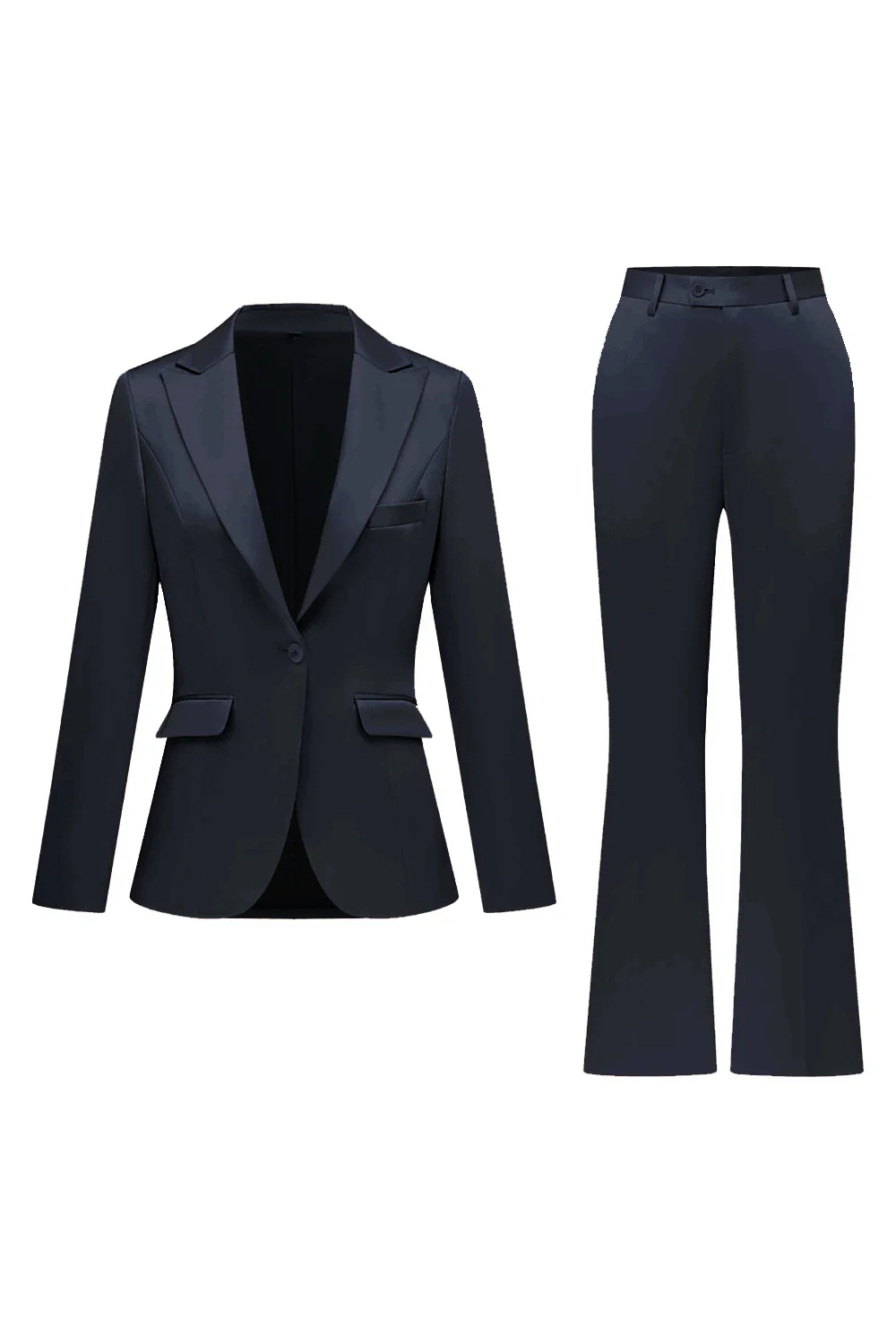 Grey Pink Peak Lapel Satin Slim Fit Women Suits - Image 27