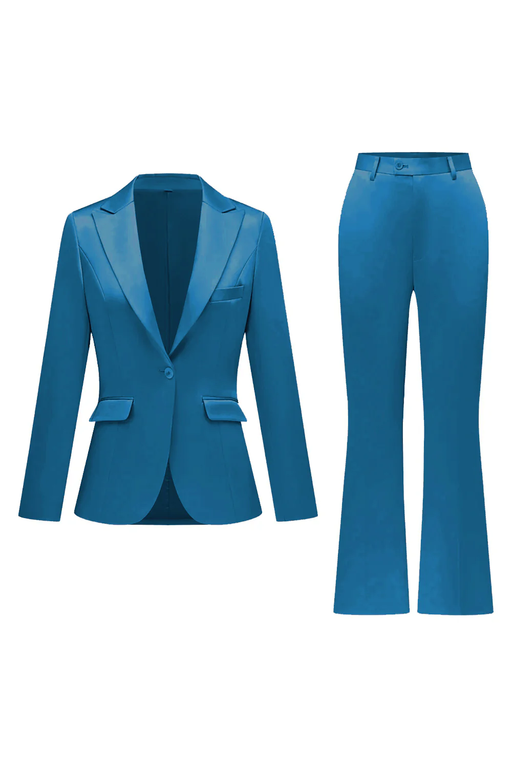 Grey Pink Peak Lapel Satin Slim Fit Women Suits - Image 29
