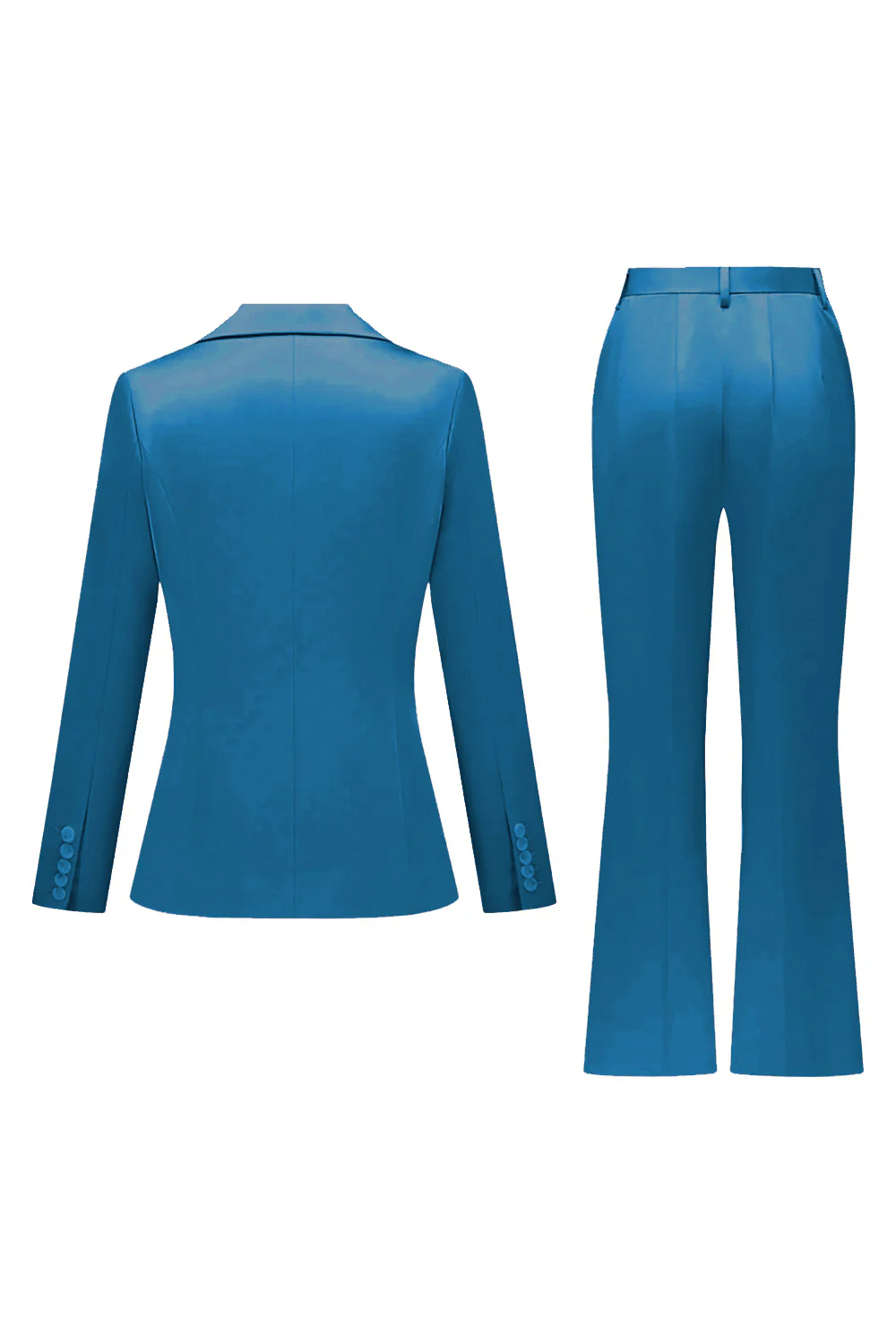 Grey Pink Peak Lapel Satin Slim Fit Women Suits - Image 30