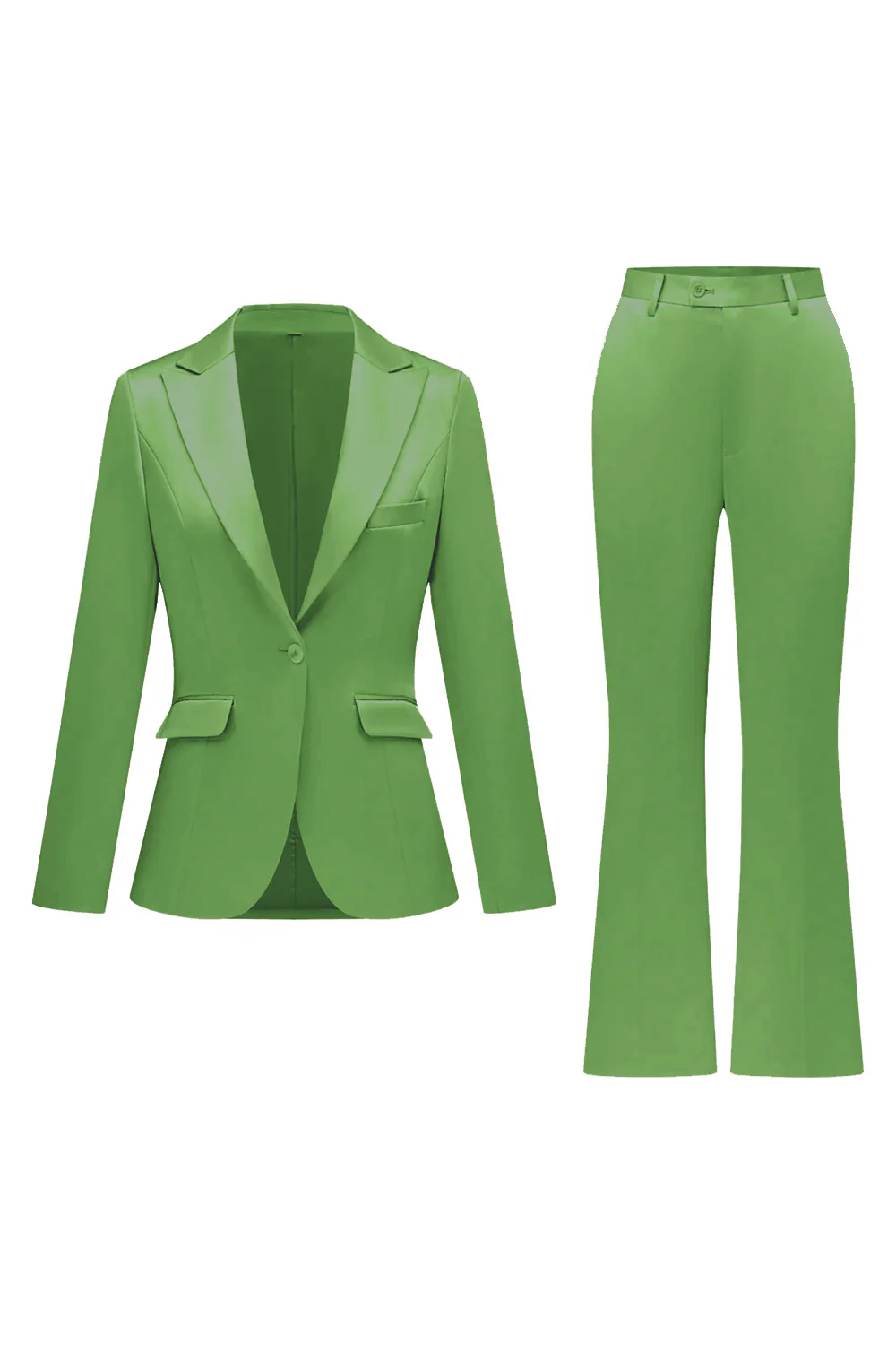 Grey Pink Peak Lapel Satin Slim Fit Women Suits - Image 31