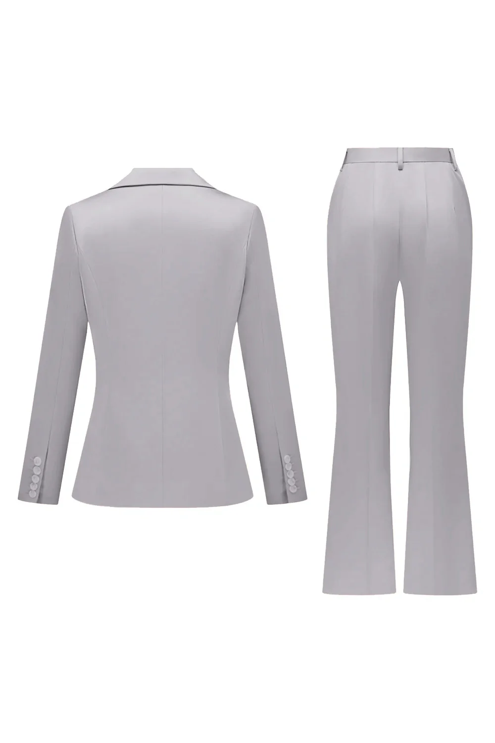 Grey Pink Peak Lapel Satin Slim Fit Women Suits - Image 34