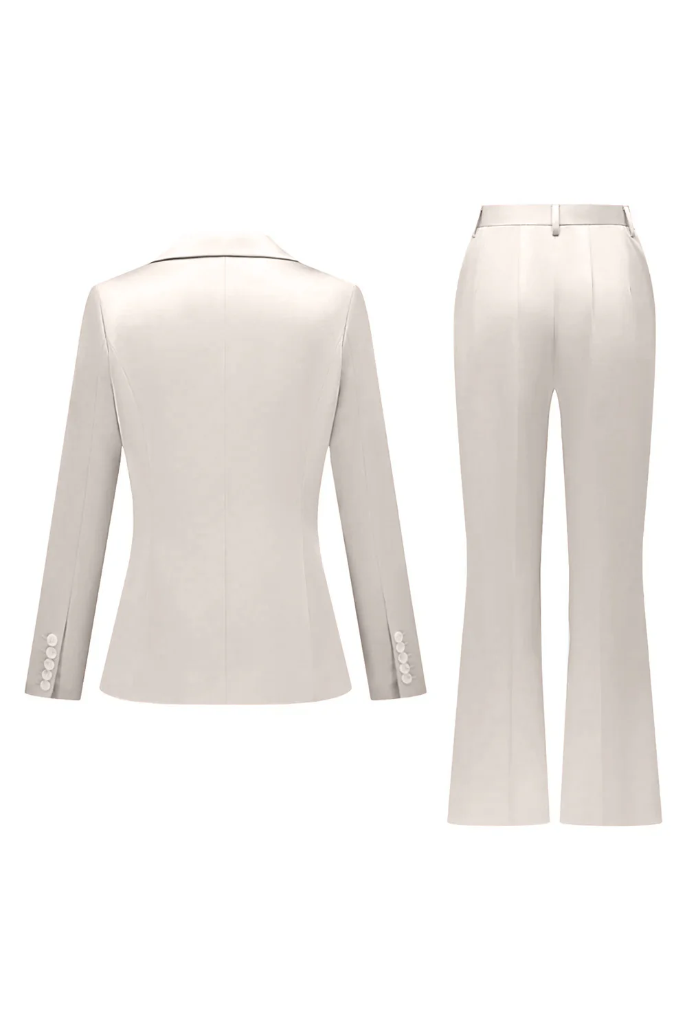 Grey Pink Peak Lapel Satin Slim Fit Women Suits - Image 36