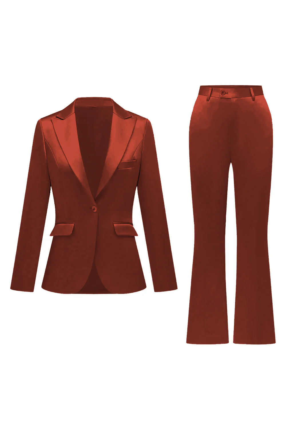 Grey Pink Peak Lapel Satin Slim Fit Women Suits - Image 39