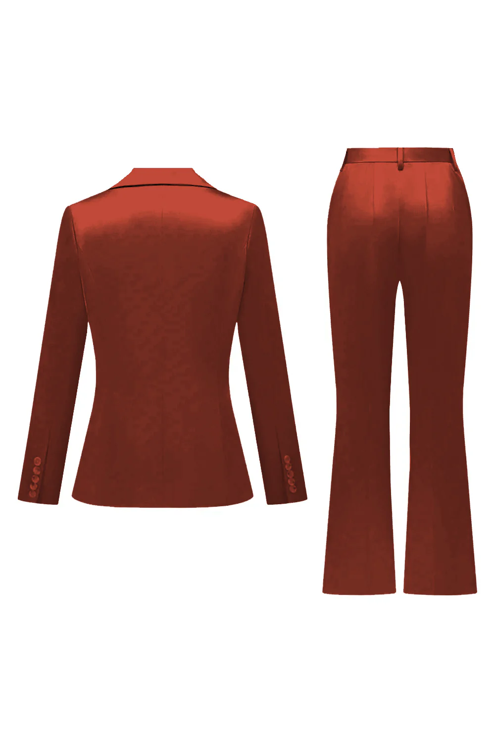 Grey Pink Peak Lapel Satin Slim Fit Women Suits - Image 40