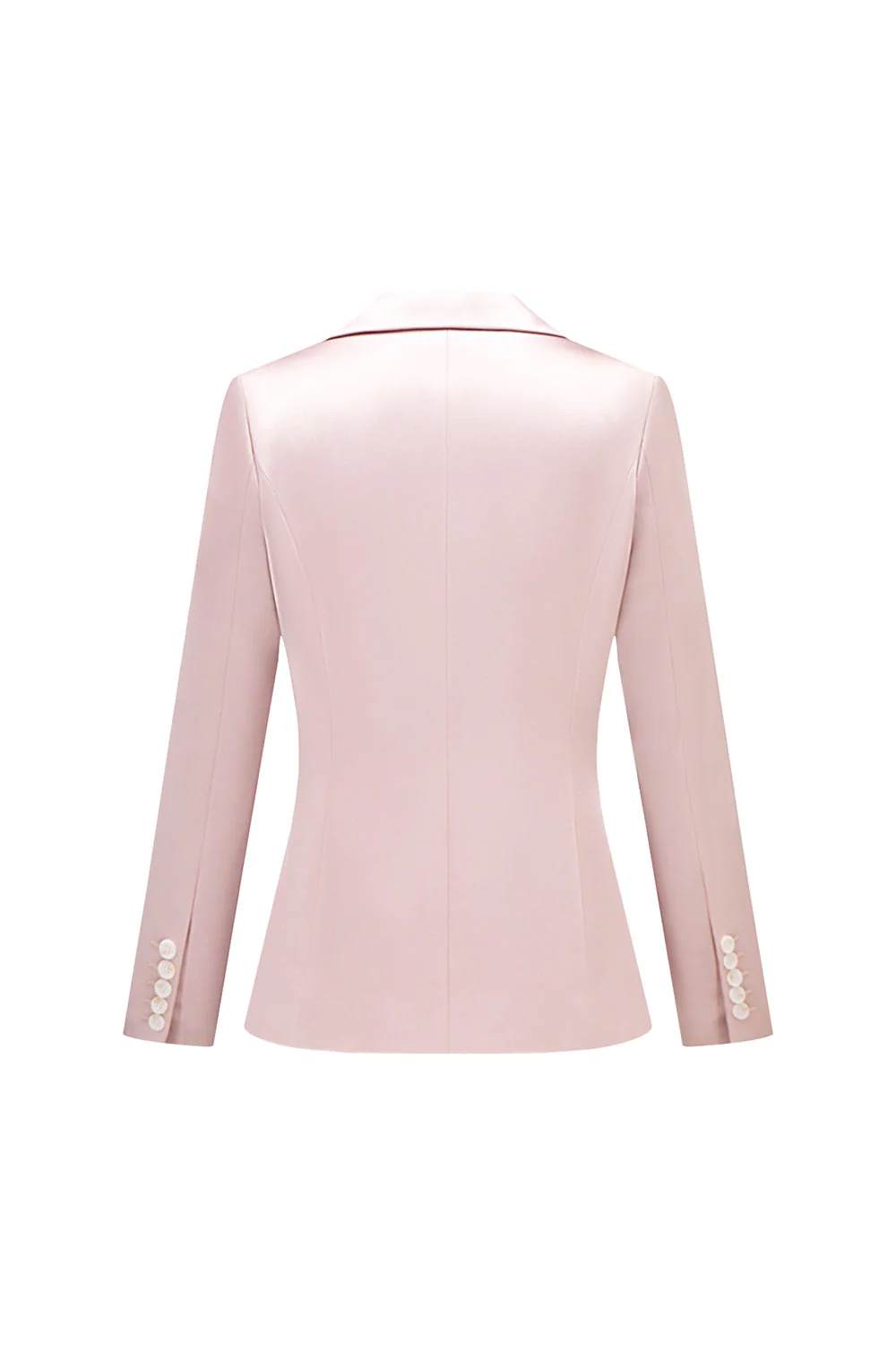 Grey Pink Peak Lapel Satin Slim Fit Women Suits - Image 6