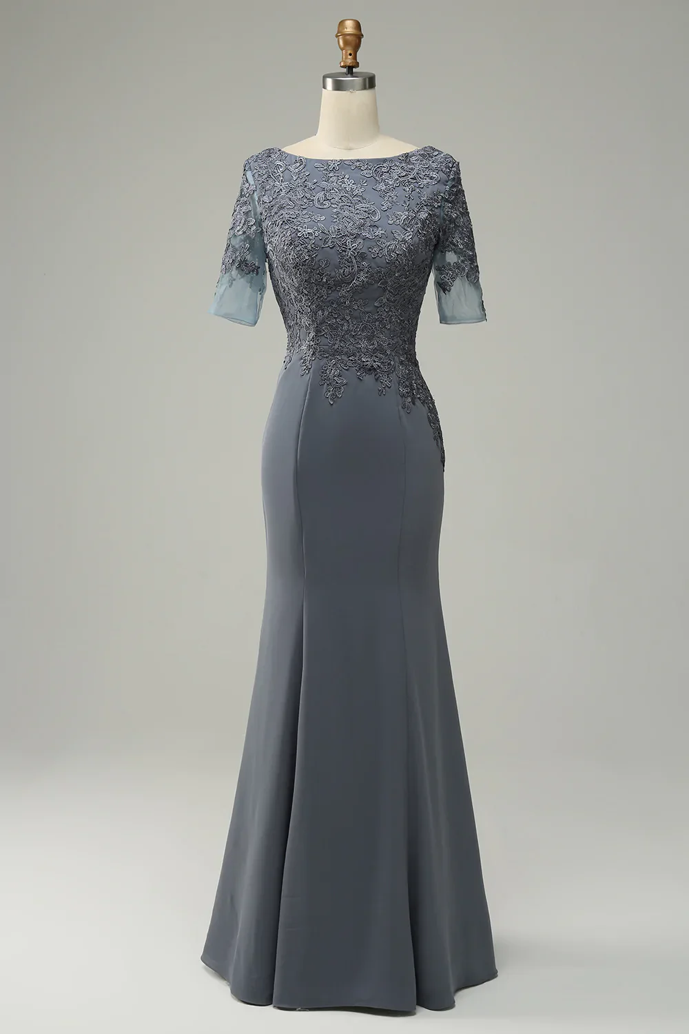 Grey Appliques Mother of Bride Dress - Image 7