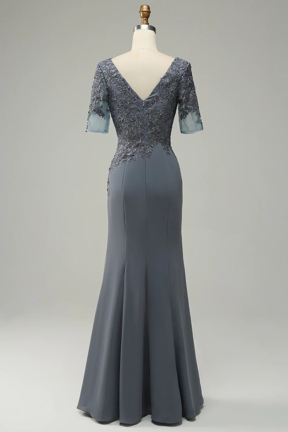 Grey Appliques Mother of Bride Dress - Image 8