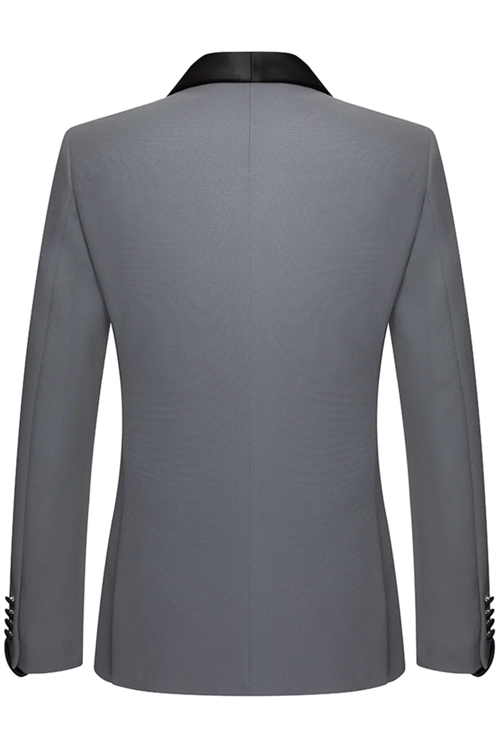 Grey Slim Fit Shawl Lapel 2 Piece Men's Suits - Image 3