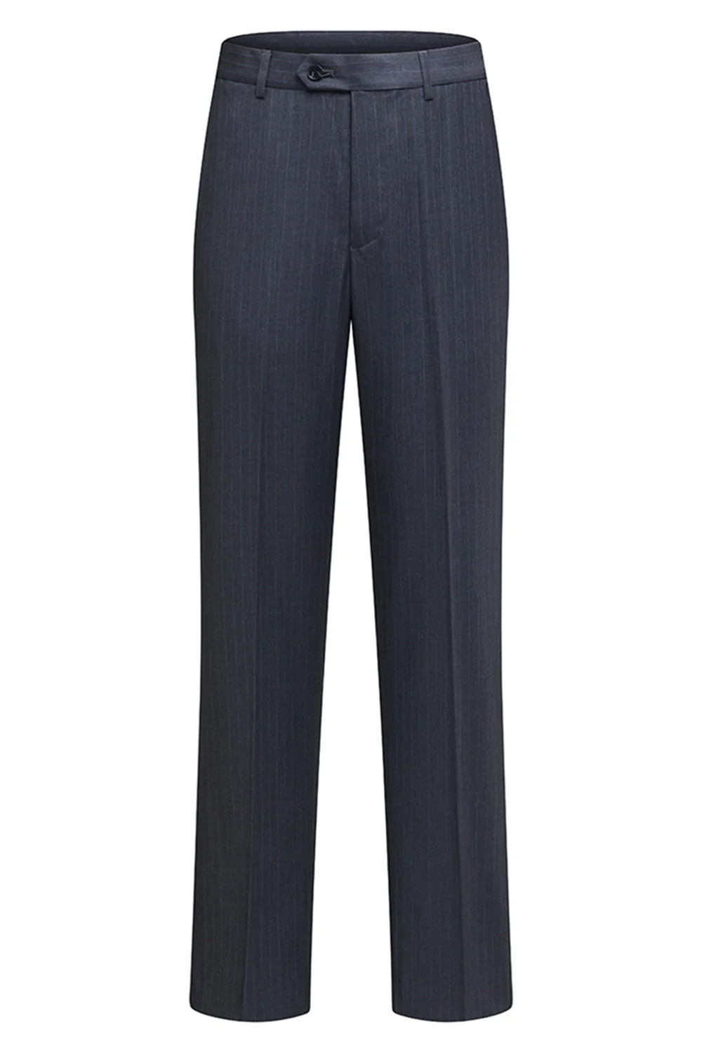 Grey Striped Notched Lapel 3 Piece Men's Suits - Image 7