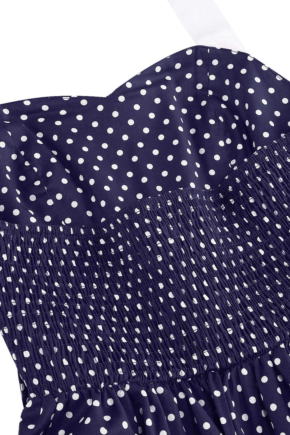 Halter Polka Dots Light Blue A Line 1950s Dress - Image 8