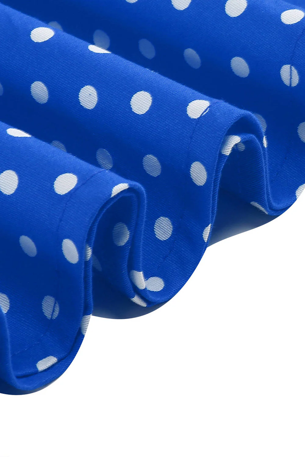 Halter Polka Dots Royal Blue A Line 1950s Dress - Image 4