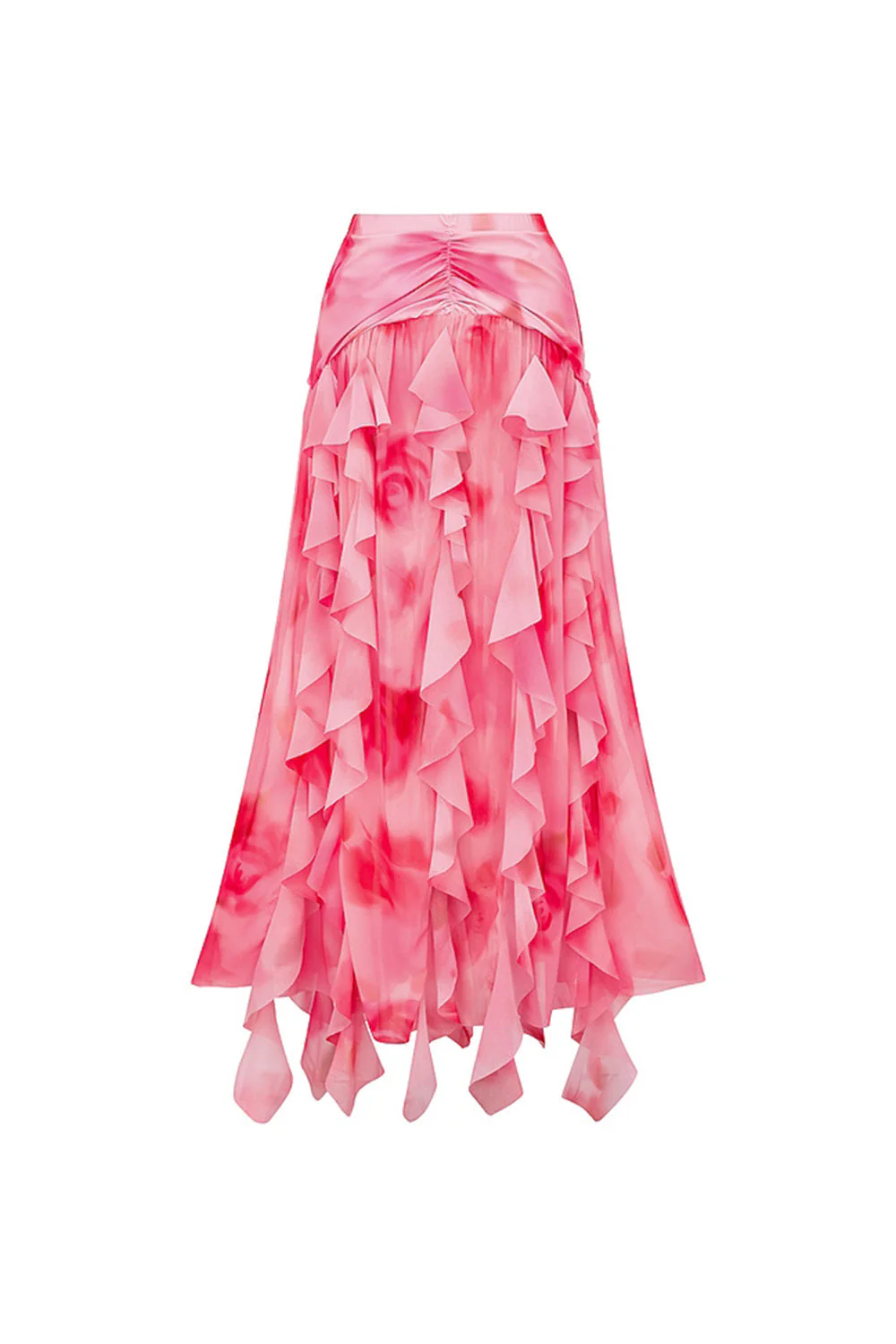 Halter Ruffled Hot Pink 2 Piece Swimsuit with Cover Up - Image 4