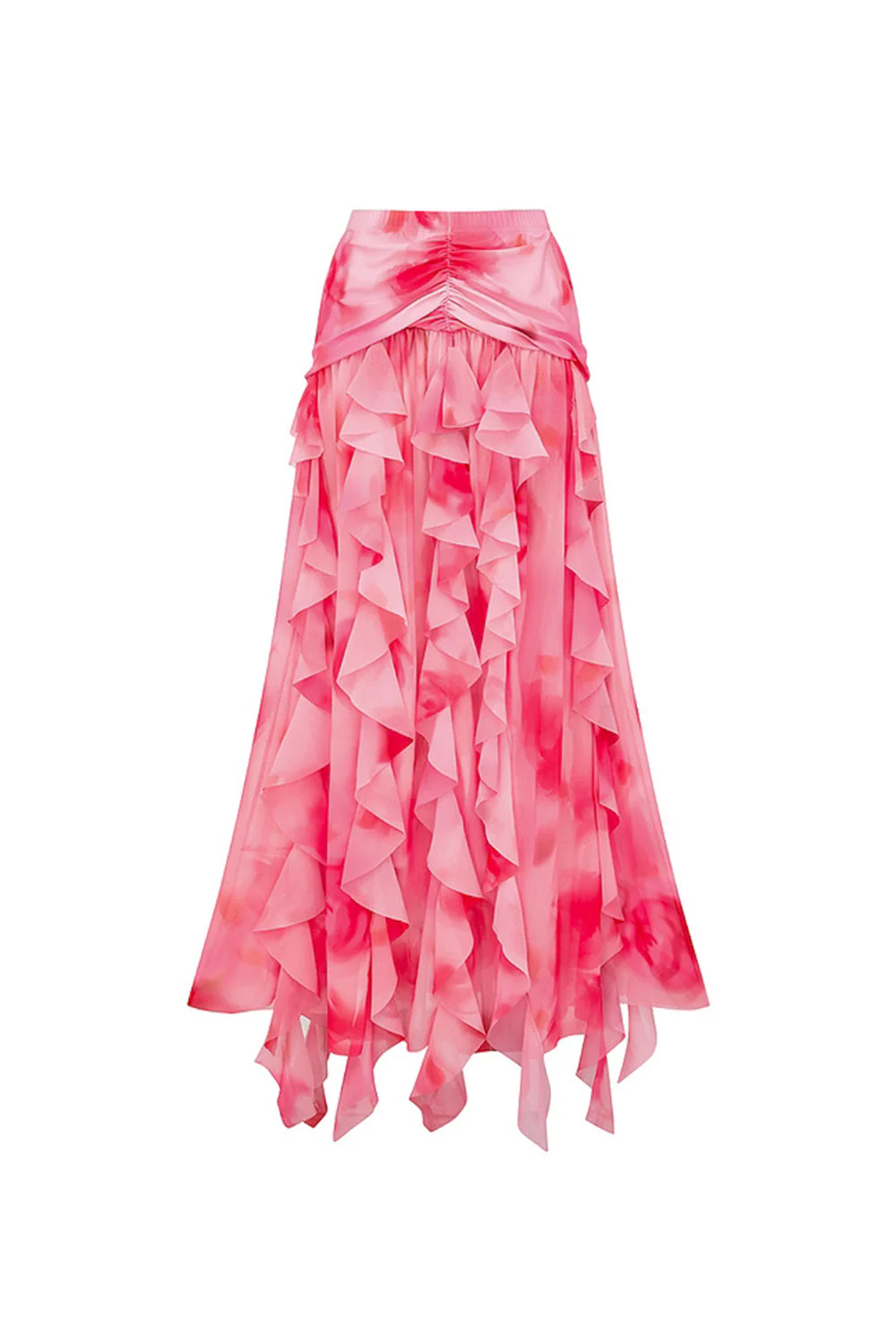 Halter Ruffled Hot Pink 2 Piece Swimsuit with Cover Up - Image 5