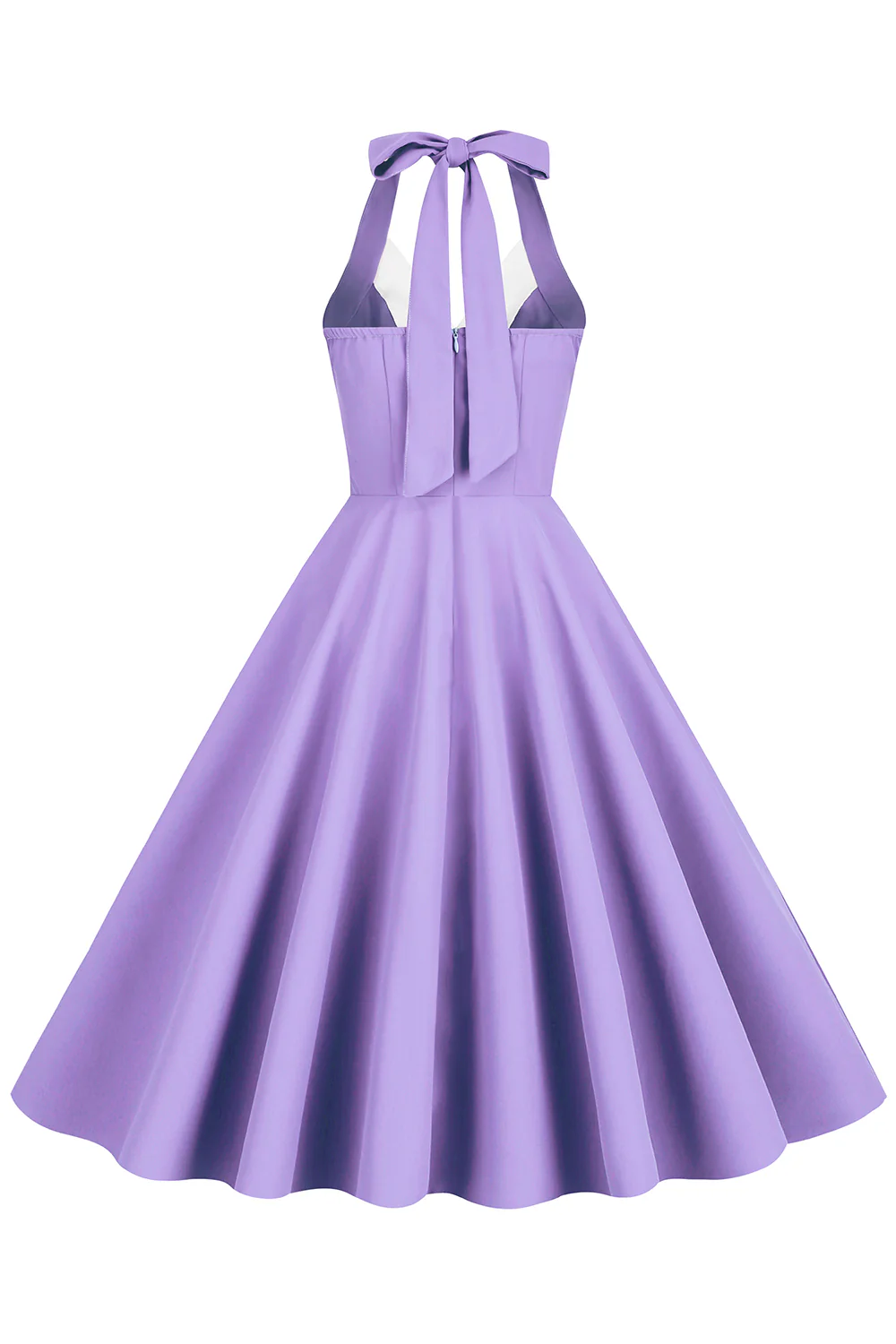 Hepburn Style Halter Neck Blue 1950s Dress - Image 14
