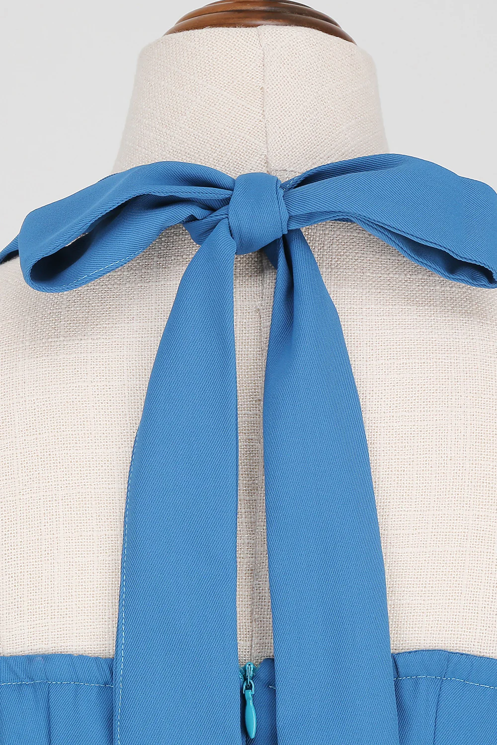 Hepburn Style Halter Neck Blue 1950s Dress - Image 5