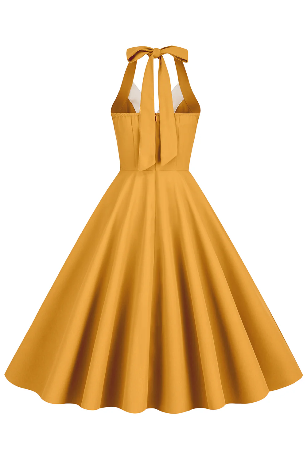 Hepburn Style Halter Neck Blue 1950s Dress - Image 8