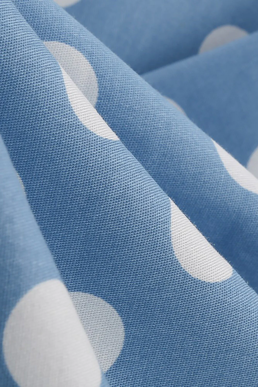 Hepburn Style Polka Dots Blue 1950s Dress - Image 4