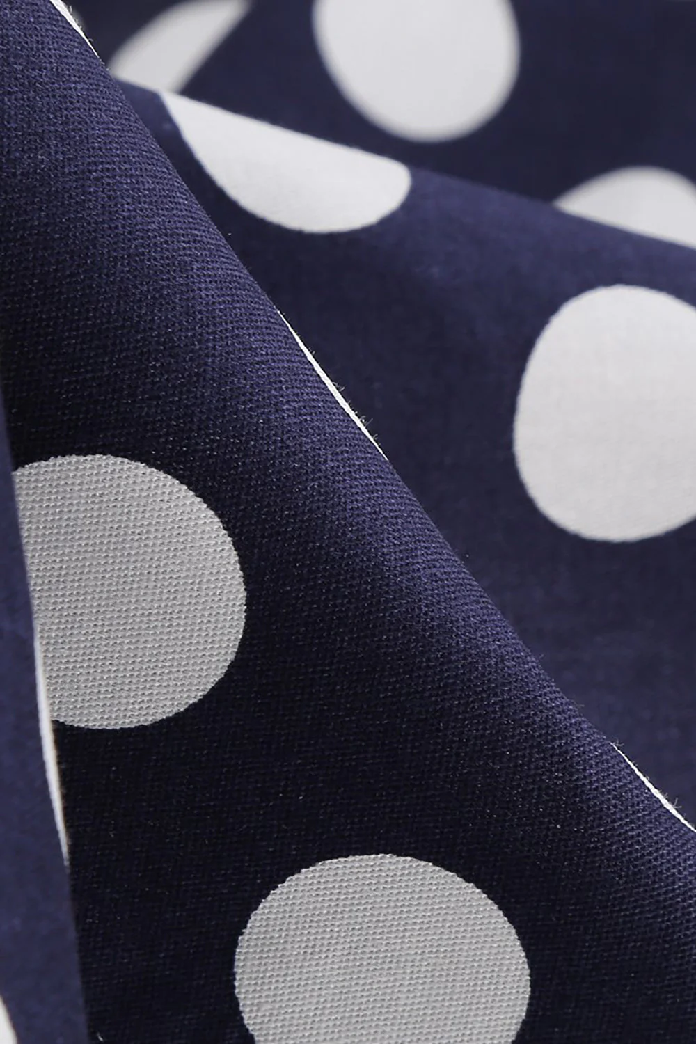Hepburn Style Polka Dots Blue 1950s Dress - Image 8