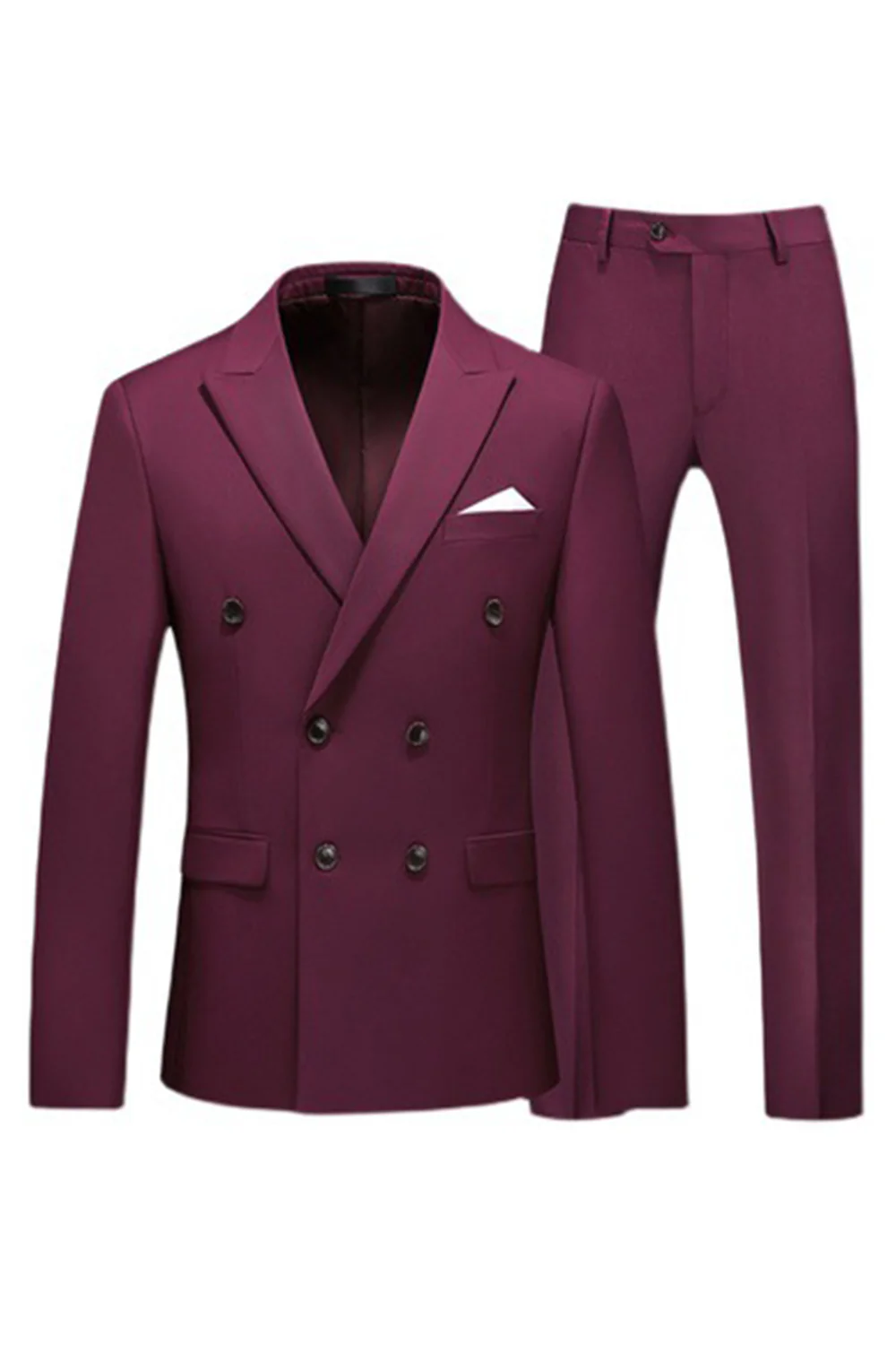 Hot Pink Double Breasted 2 Piece Prom Men Suits - Image 10
