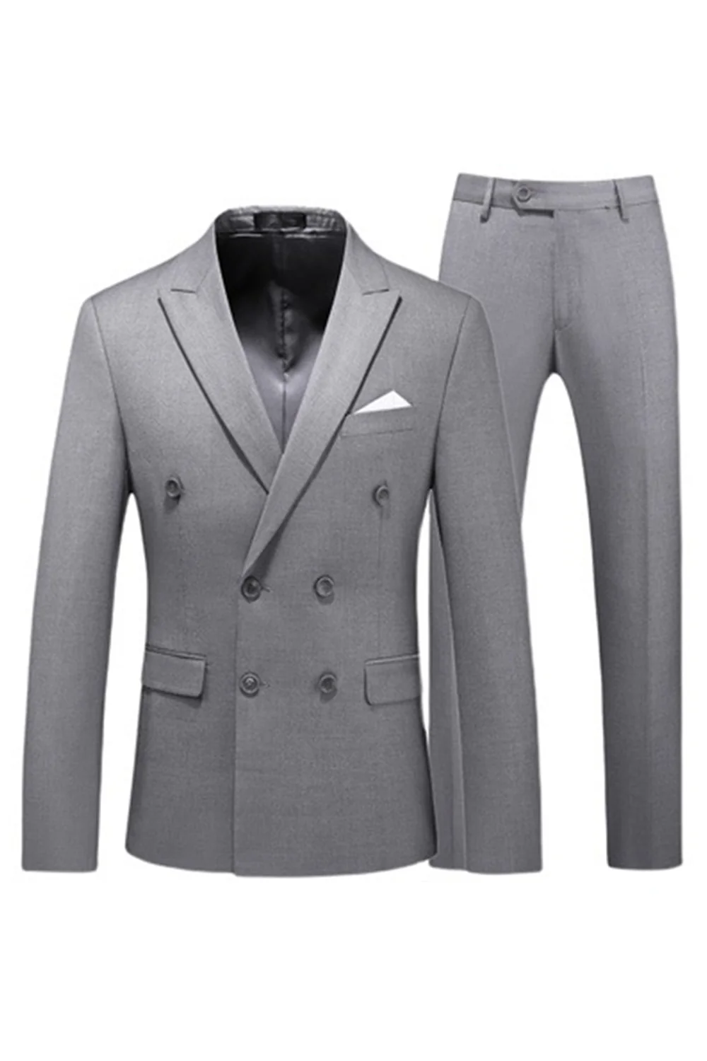 Hot Pink Double Breasted 2 Piece Prom Men Suits - Image 12