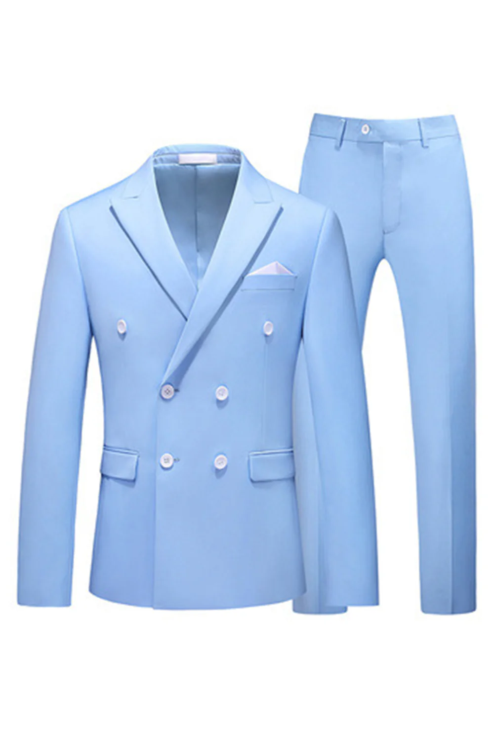 Hot Pink Double Breasted 2 Piece Prom Men Suits - Image 15