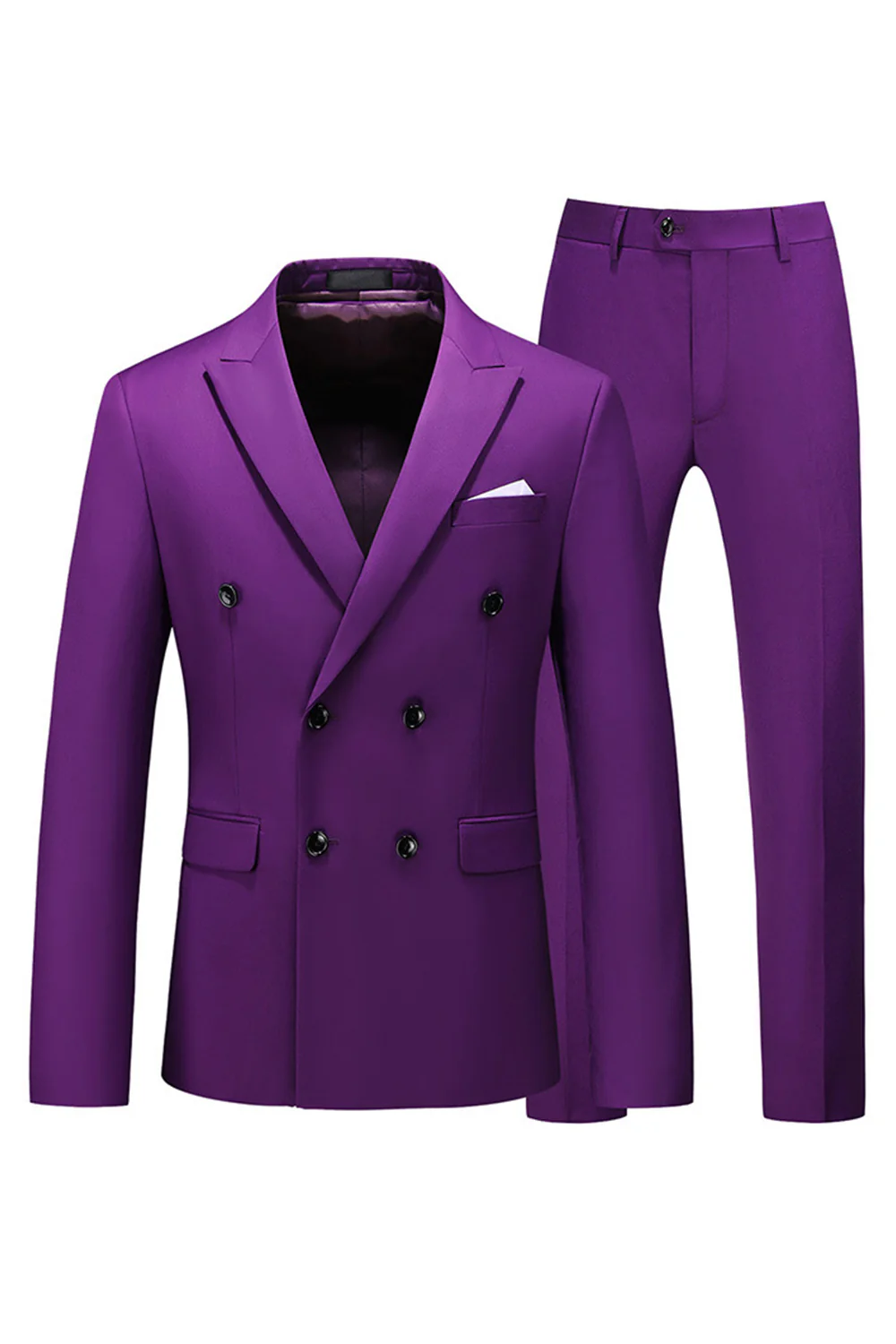 Hot Pink Double Breasted 2 Piece Prom Men Suits - Image 17