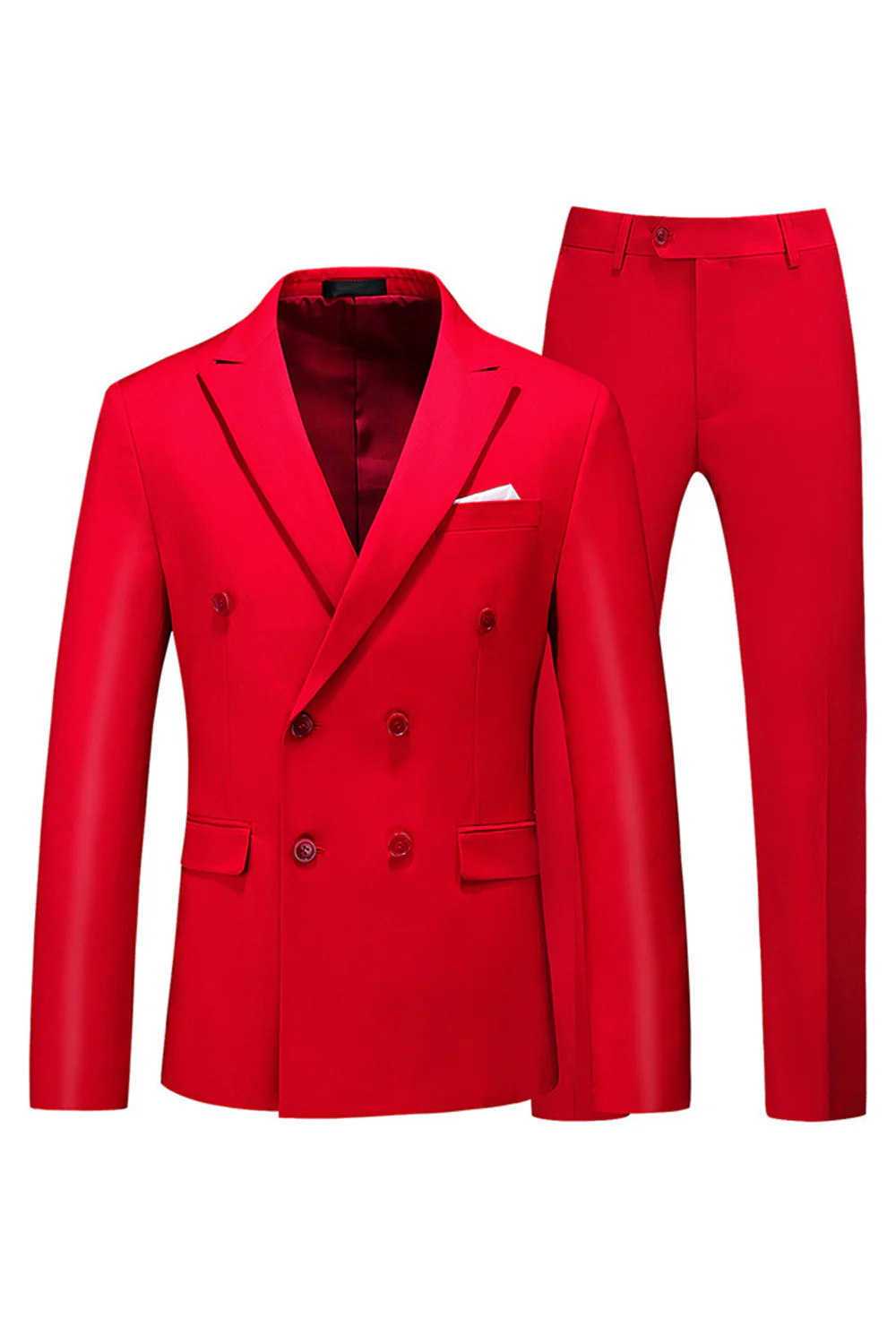 Hot Pink Double Breasted 2 Piece Prom Men Suits - Image 18