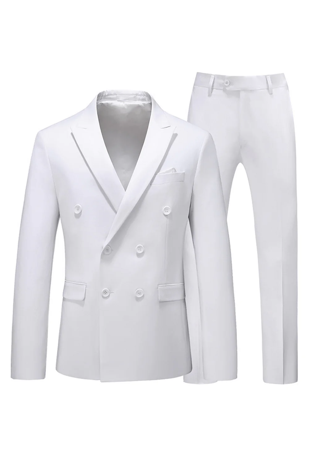 Hot Pink Double Breasted 2 Piece Prom Men Suits - Image 20