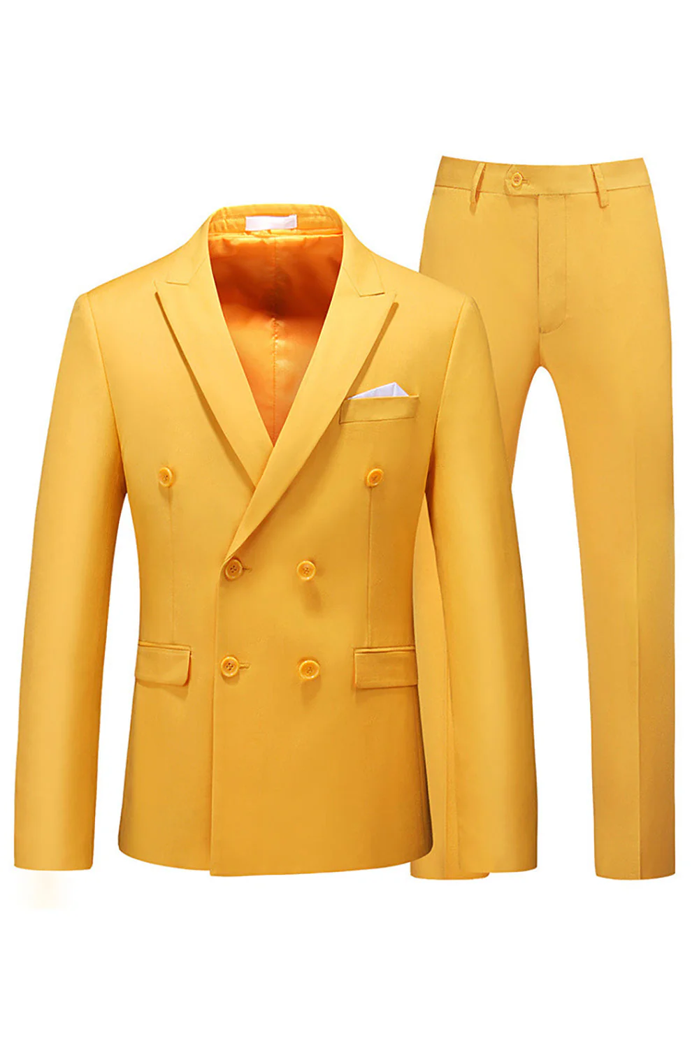 Hot Pink Double Breasted 2 Piece Prom Men Suits - Image 4